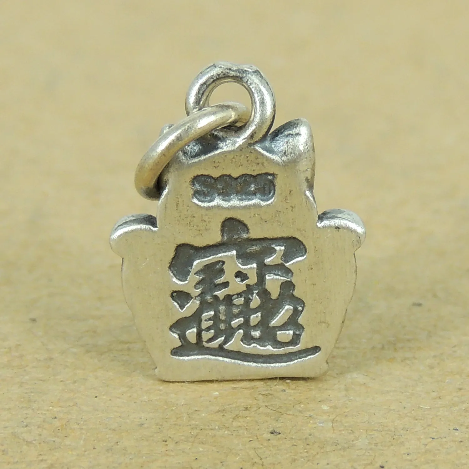 10 Pcs 925 Sterling Silver Lucky Cat Maneki Neko Pendant DIY Jewelry Making Supply