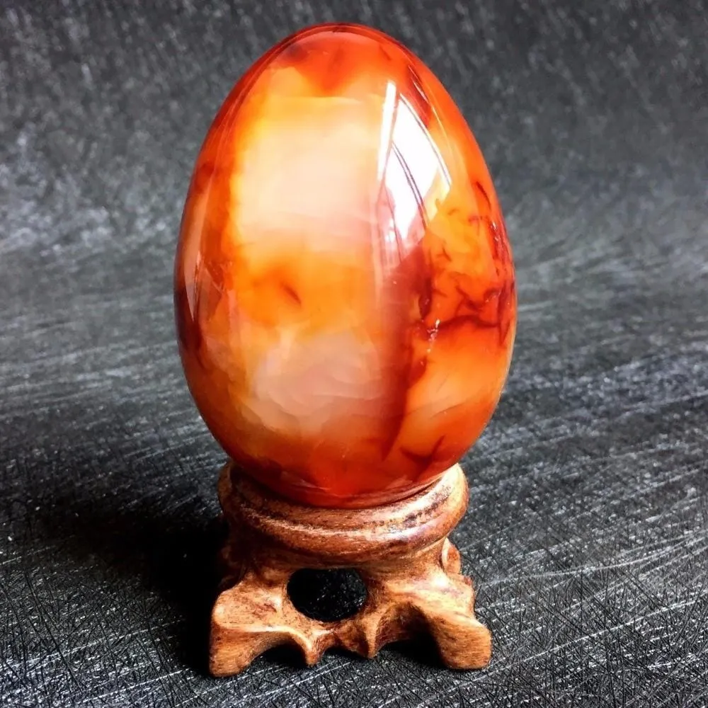 100% Natural Red Agate Crystal Egg Stone