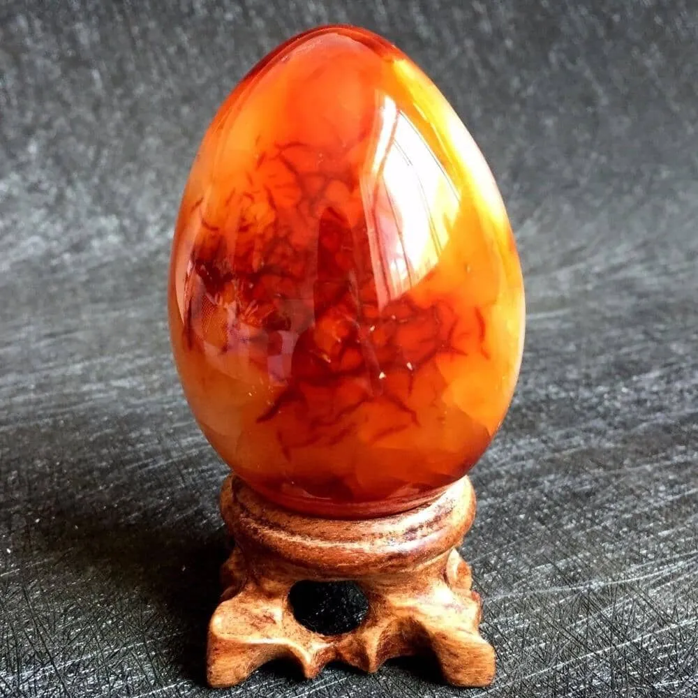 100% Natural Red Agate Crystal Egg Stone