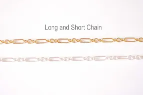 14k Gold Filled Sterling Silver Long and Short Cable Chain - 3mm Gold Filled Long and Short Chain Pay by foot Wholesale Bulk Chain