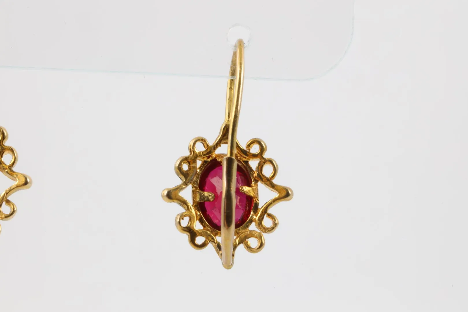 14k Yellow Gold 2.77tcw Ruby Earrings (3.97g.)