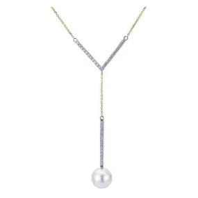 14K Yellow Gold Akoya Pearl Necklace