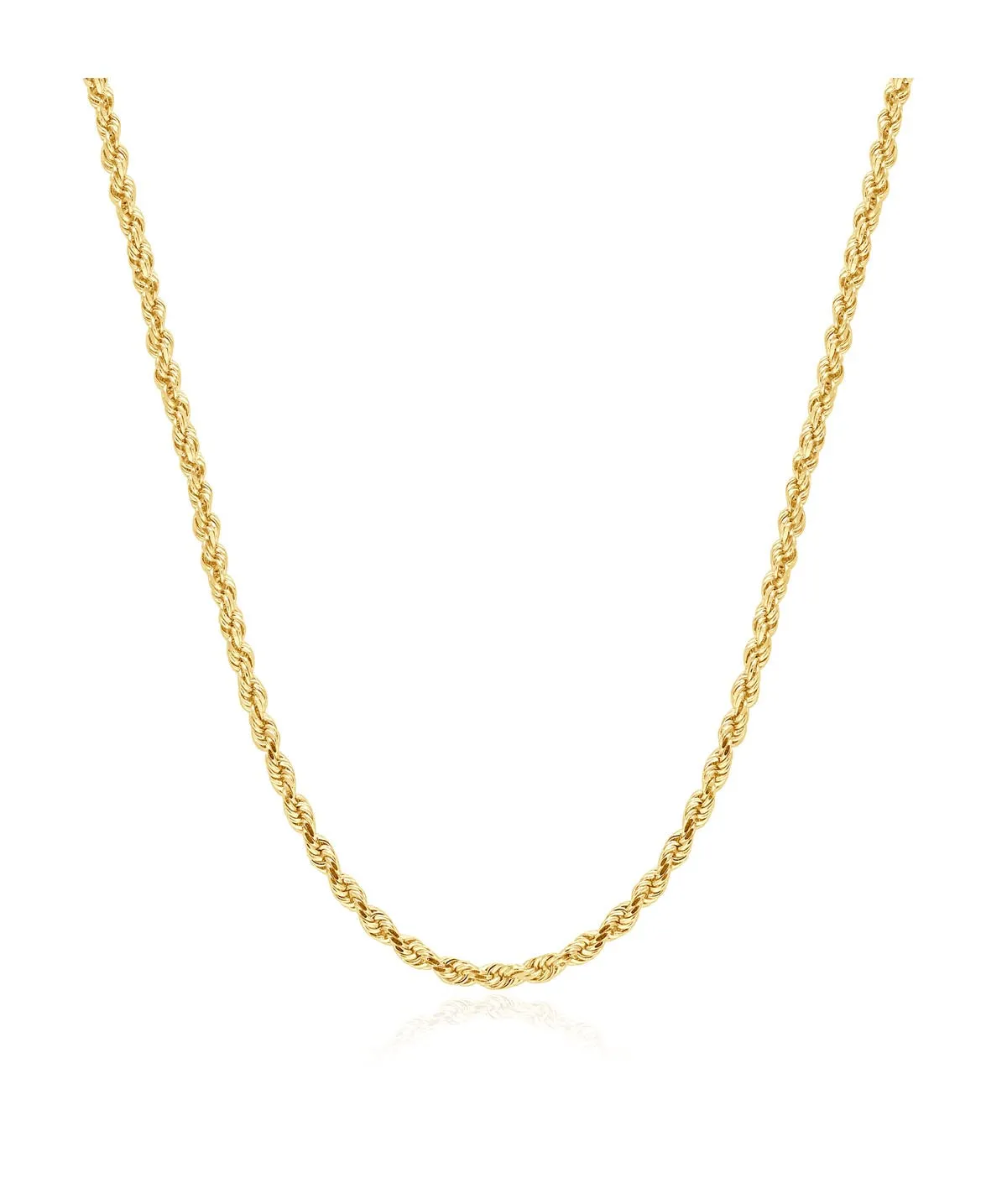 14K Yellow Gold Solid 2.5mm Rope Chain 22