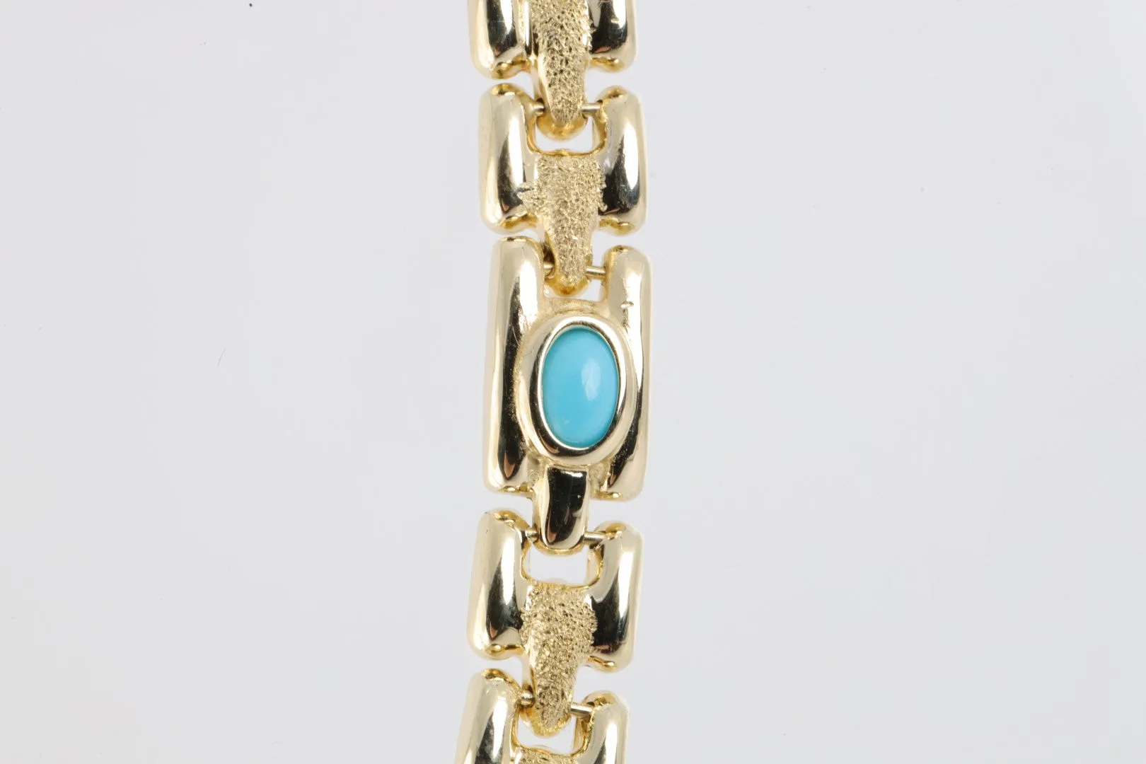 18.5" Sozer 14k Yellow Gold Turquoise Necklace (35.29g.)