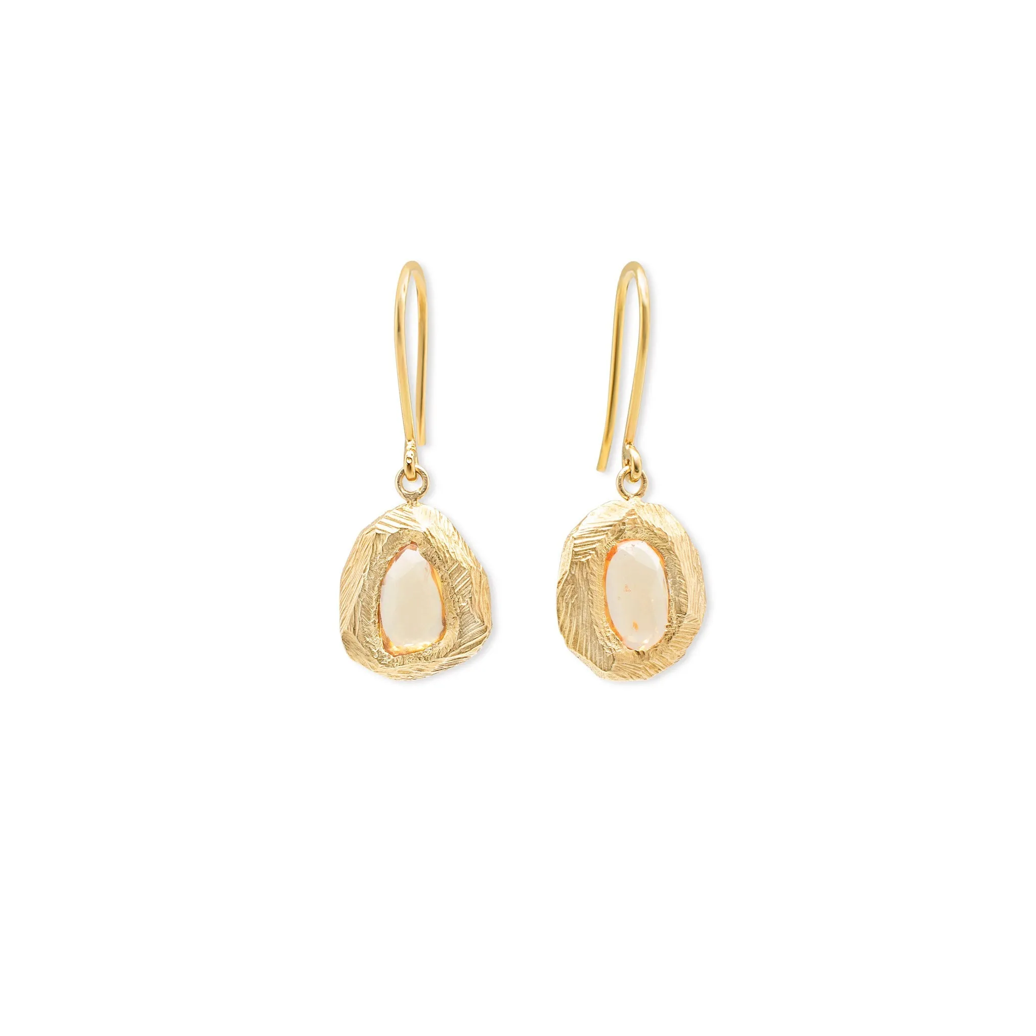 18K Freeform Drop Earring in Yellow Sapphire