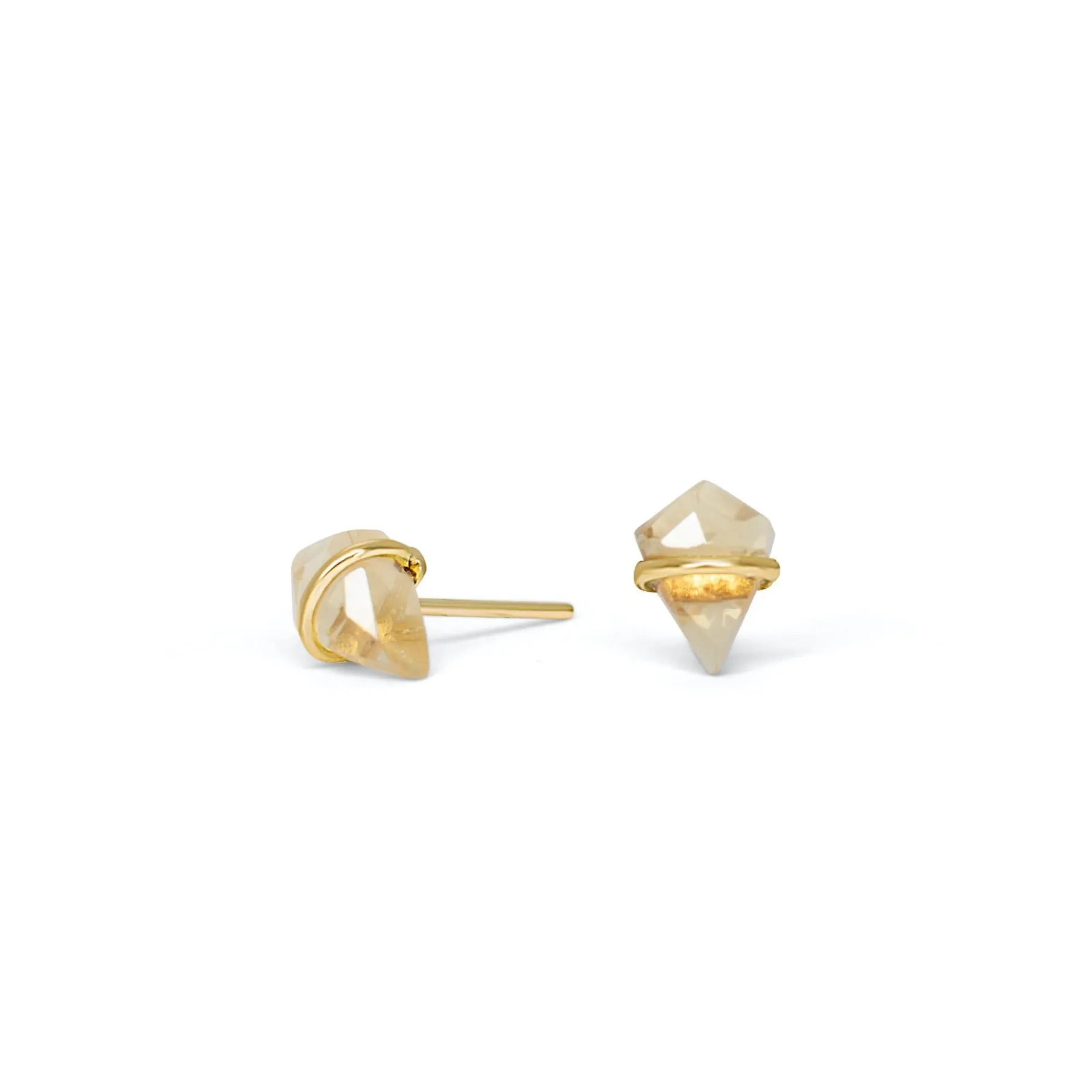 18K Kite Stud Earrings in Citrine