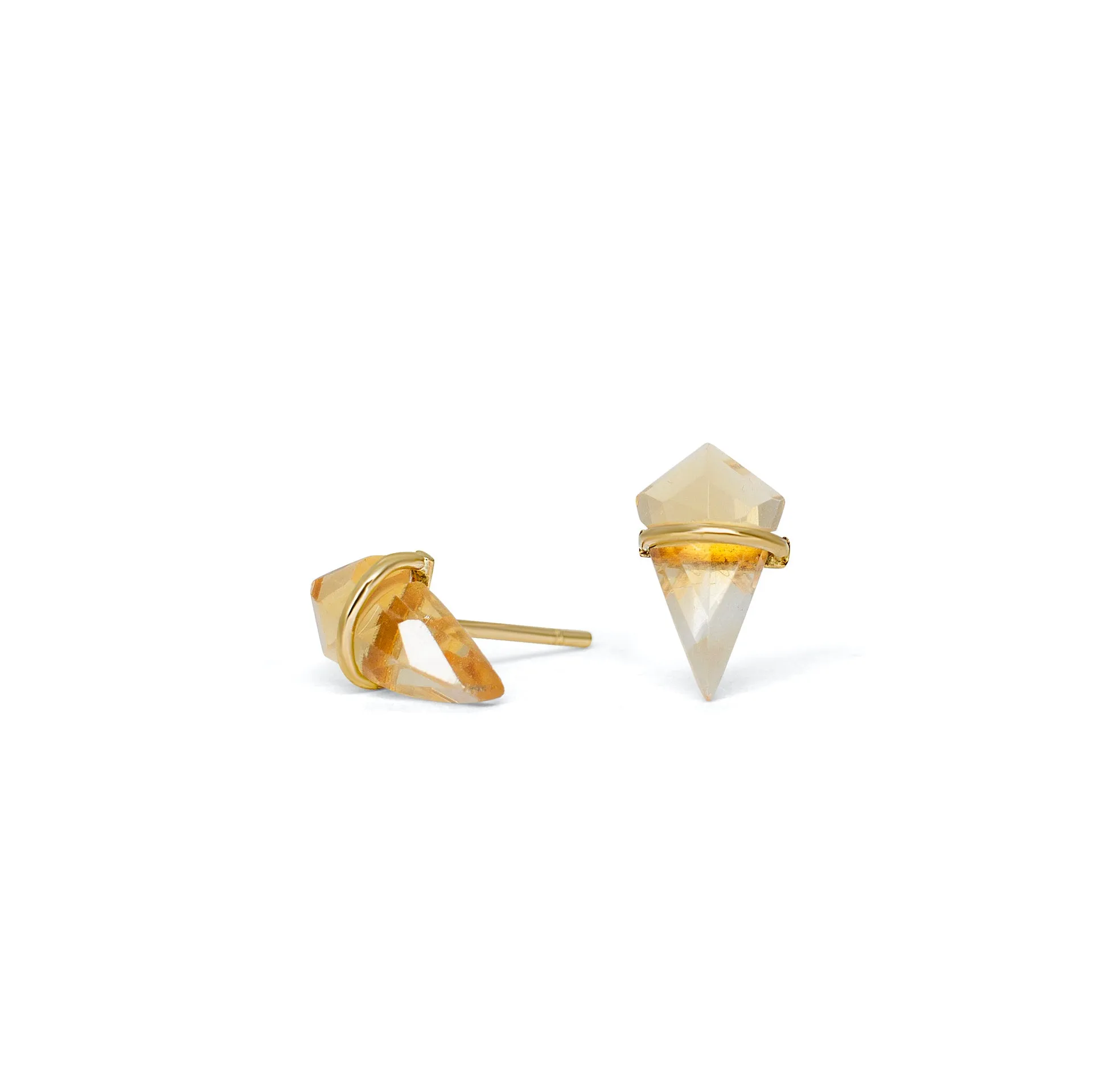 18K Kite Stud Earrings in Citrine