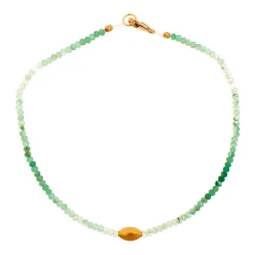 18K Yellow Gold Aventurine Beaded Bracelet