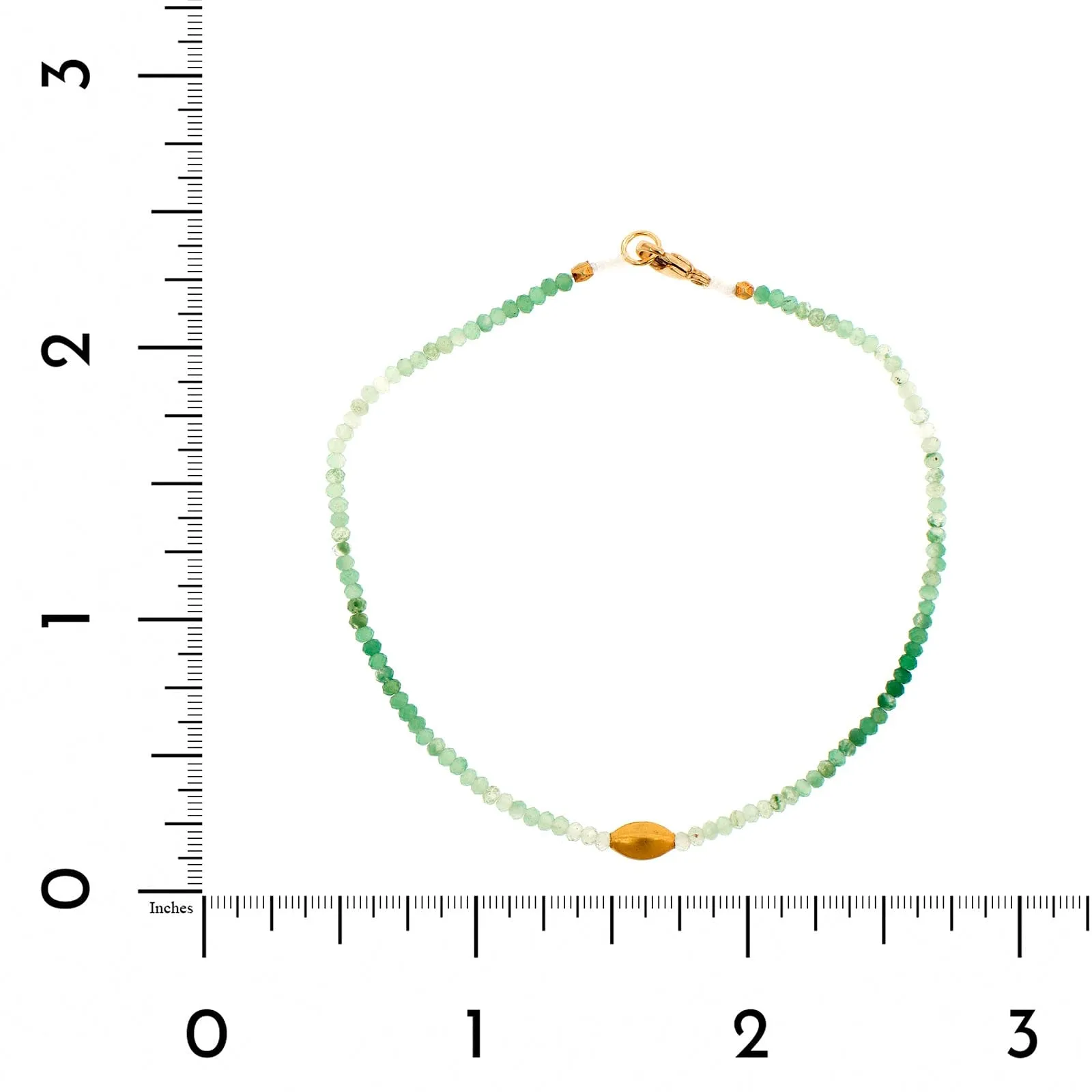 18K Yellow Gold Aventurine Beaded Bracelet