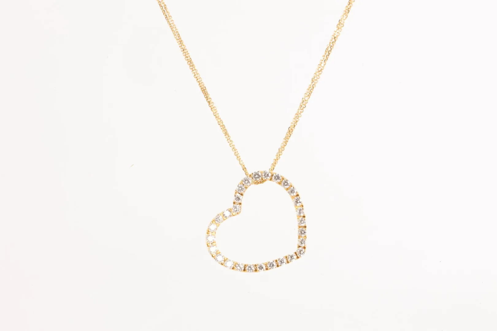 21.5" 18k Yellow Gold 0.84tcw Diamond Heart Necklace (9.19g.)