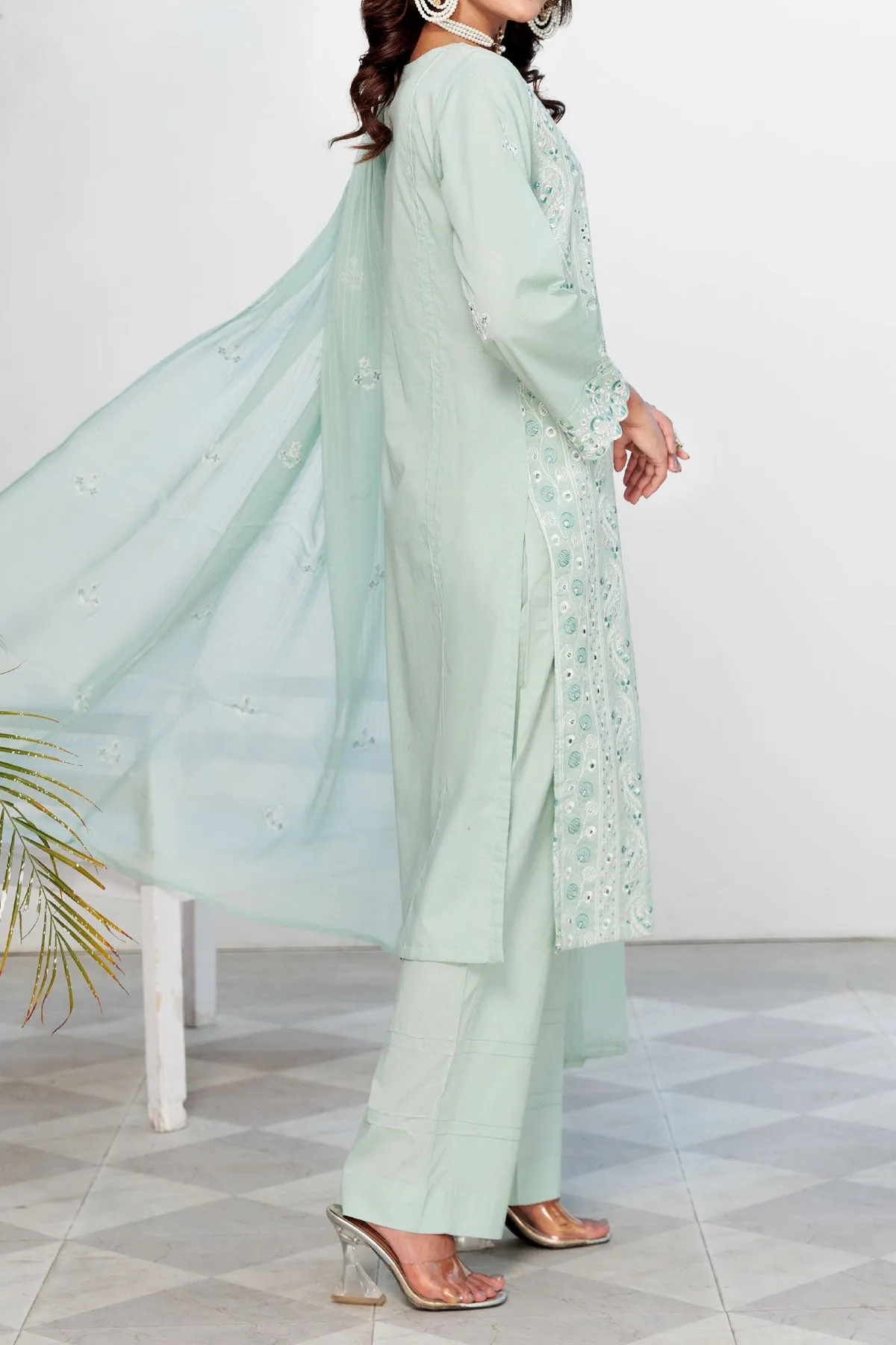 3 PIECE LAWN CHIKAN KARI | CTN-416