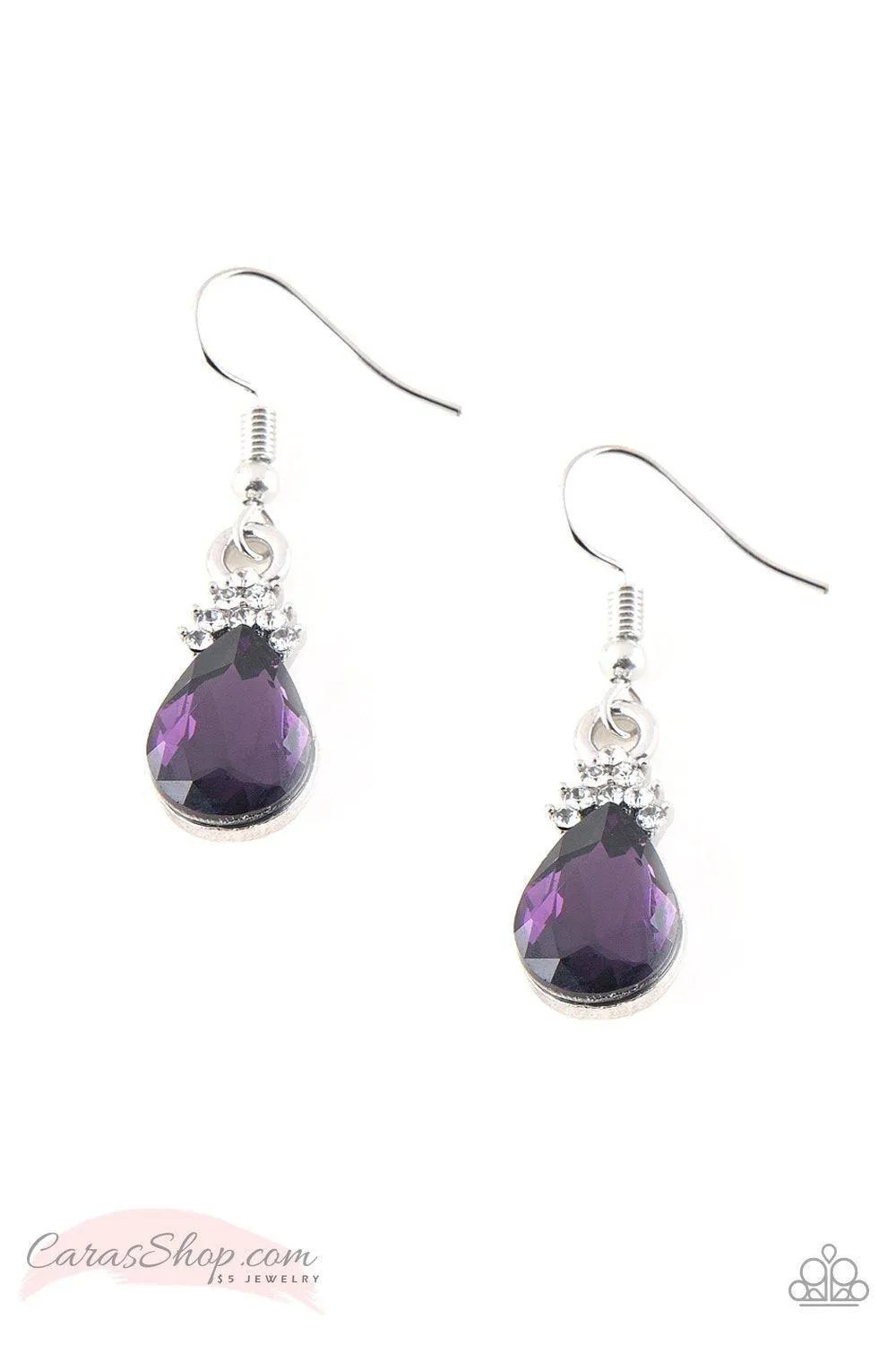 5th Avenue Fireworks Purple Gem Earrings - Paparazzi Accessories