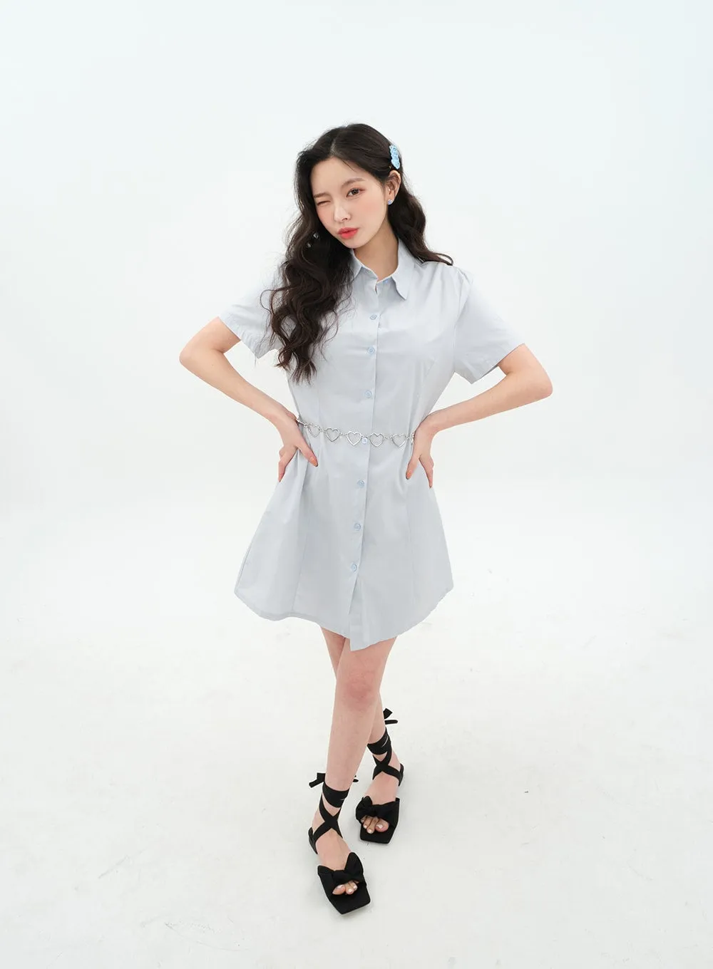 A-line Mini Shirt Dress BA11