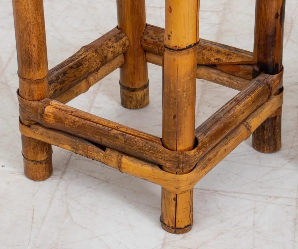 Aesthetic Movement Bamboo Stools, Pair