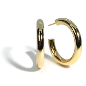 AFJ Gold Collection - Large 40 mm Hoop Earrings, Yellow Gold