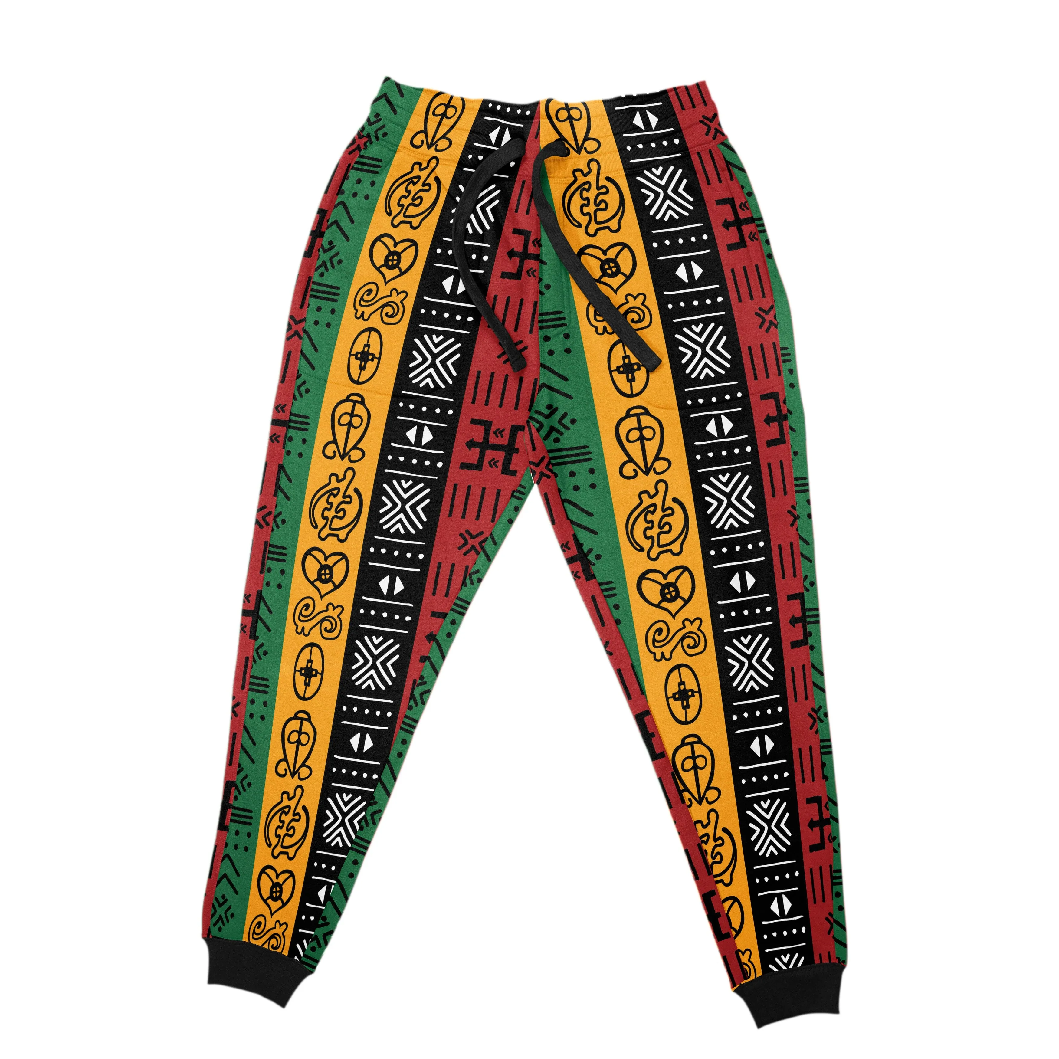 African Symbols In Pan African Colors Fleece All-over Hoodie And Joggers Set