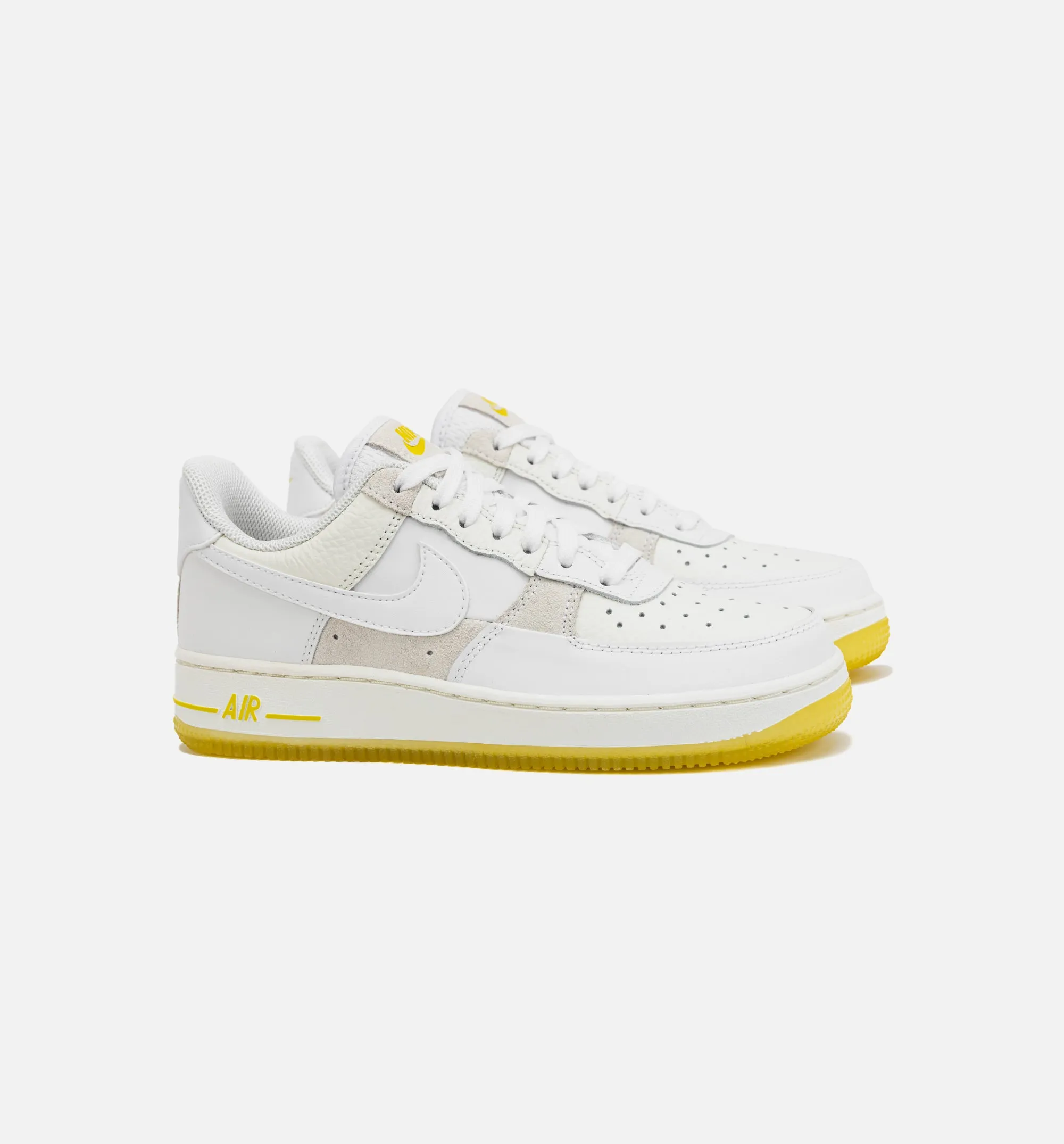 Air Force 1 Low Patchwork Womens Lifestyle Shoe - Summit White/Opti Yellow