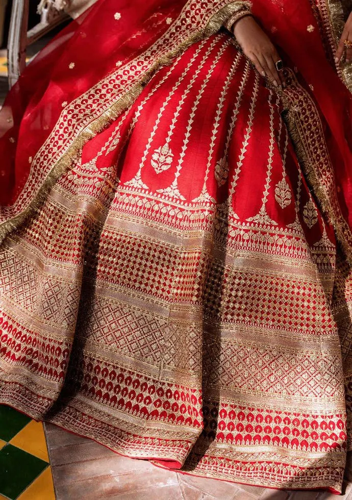 Akbar Aslam Nawazish Pakistani Raw Silk Lehenga Choli