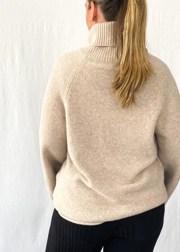 Alannah Roll Neck Knit - Oatmeal