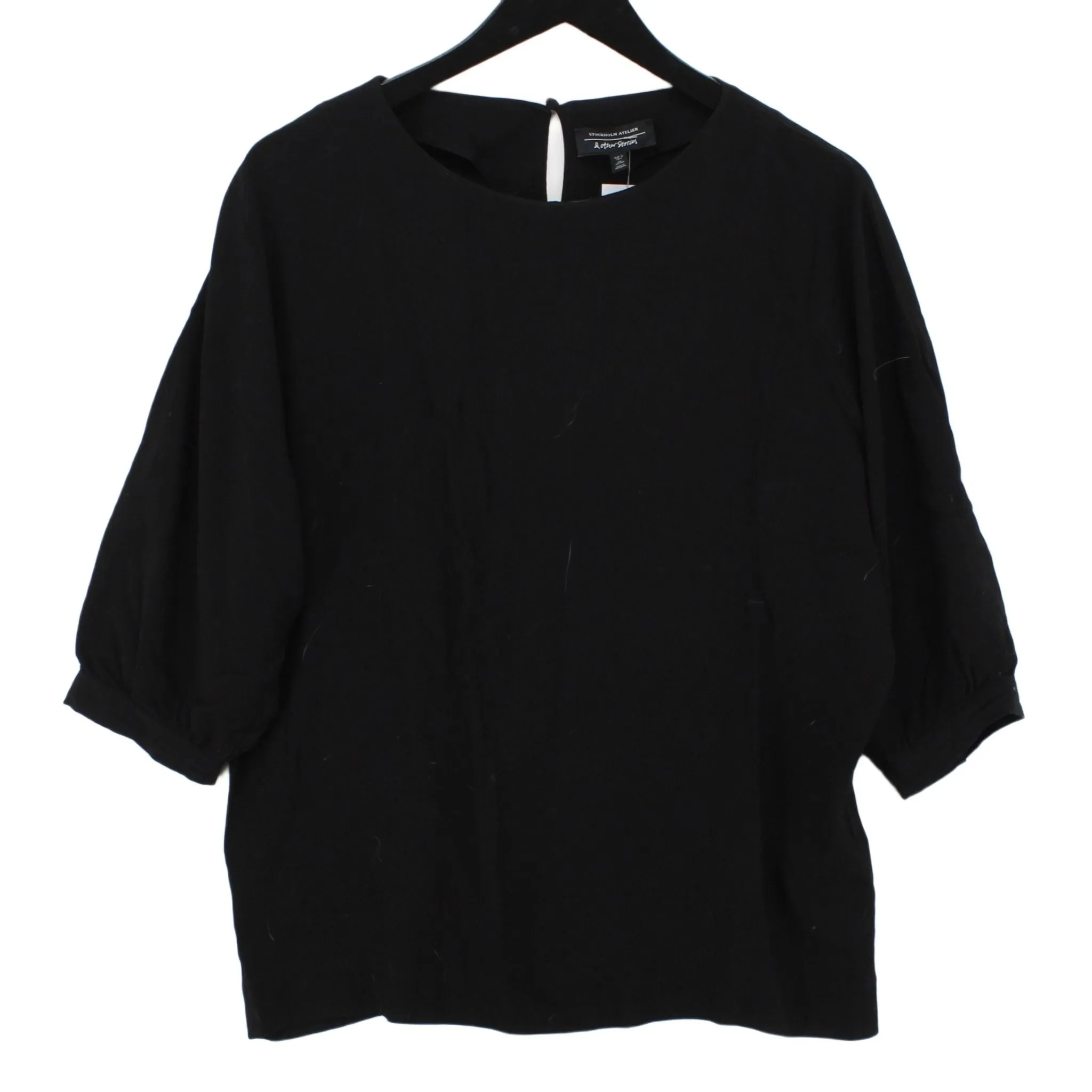 & Other Stories Women's Blouse UK 10 Black 100% Viscose