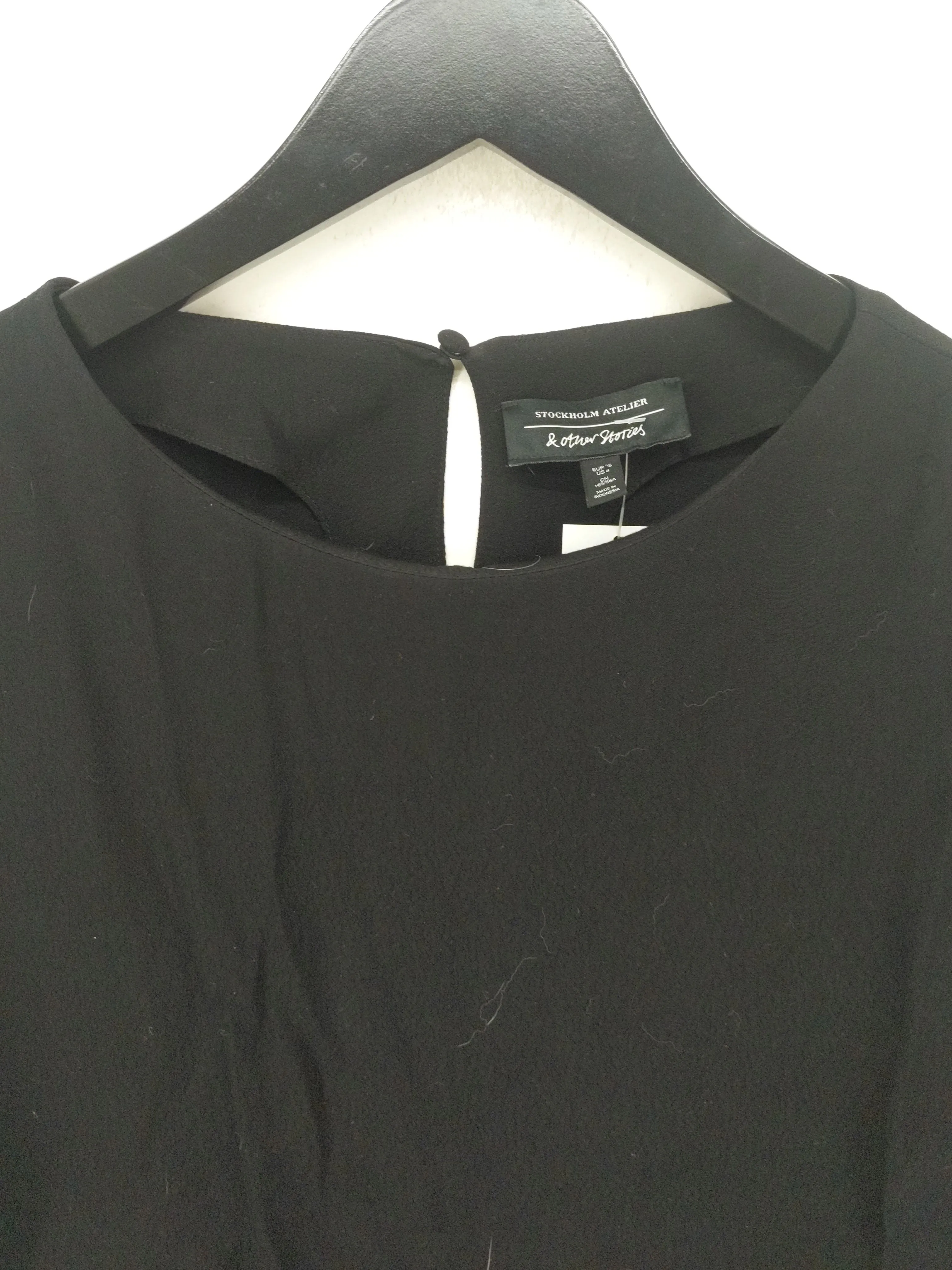 & Other Stories Women's Blouse UK 10 Black 100% Viscose