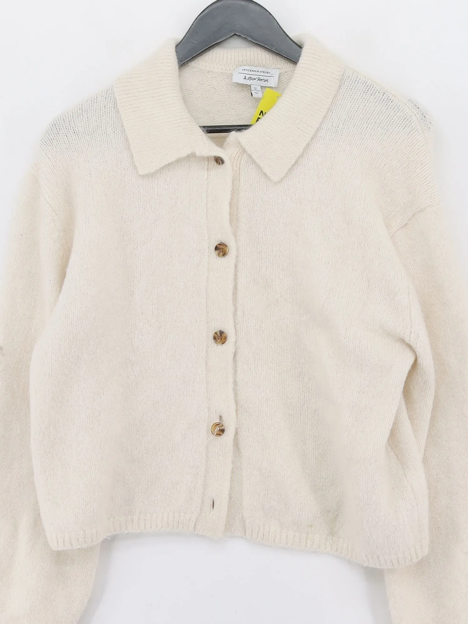 & Other Stories Women's Cardigan L Cream 100% Other