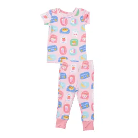 Angel Dear - Kids Pajamas - Breakfast Club Patches Pink