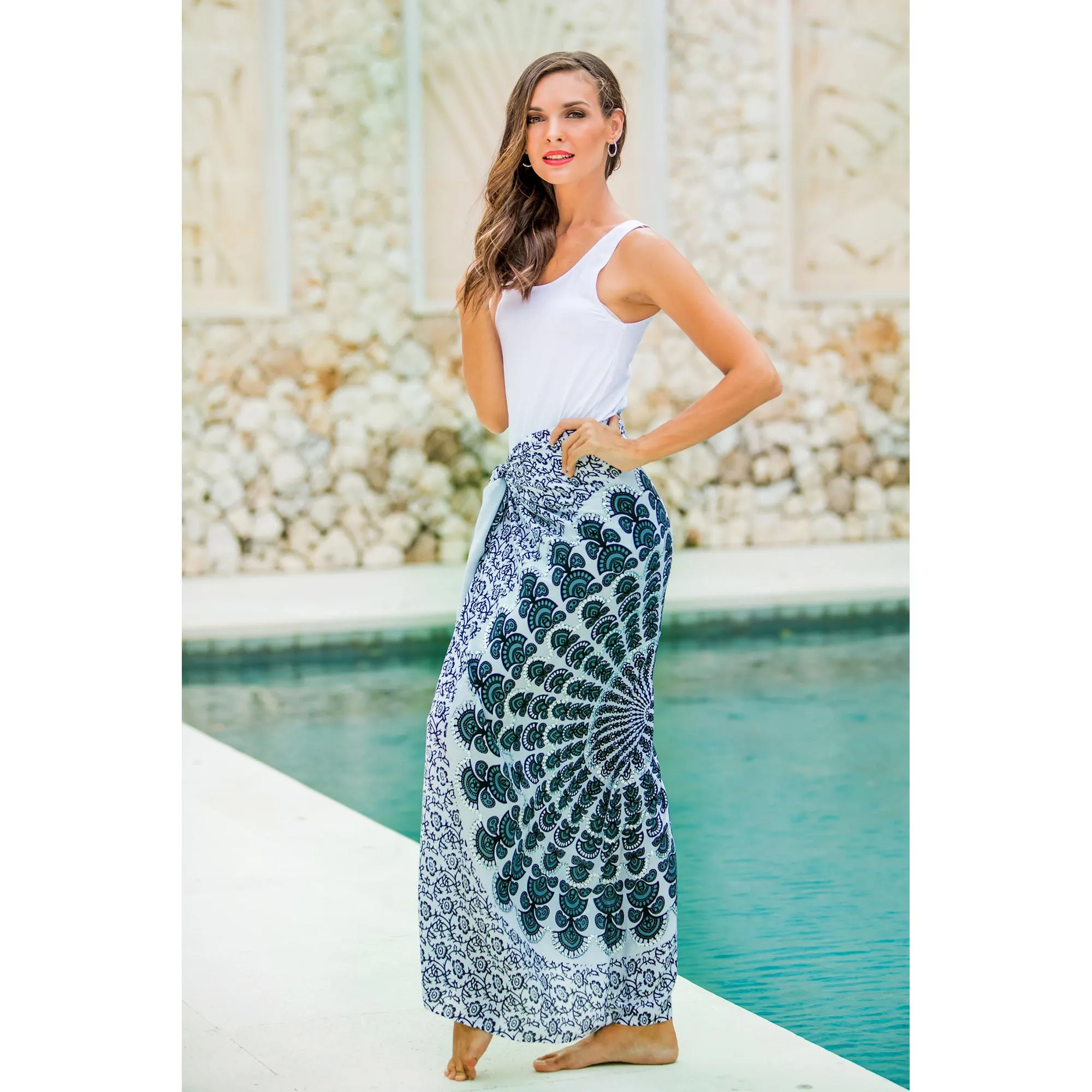 Aqua Sunshine Batik Sarong