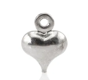 AVBeads Heart Charms Mini Silver 9mm x 6mm CHM21656 100pcs