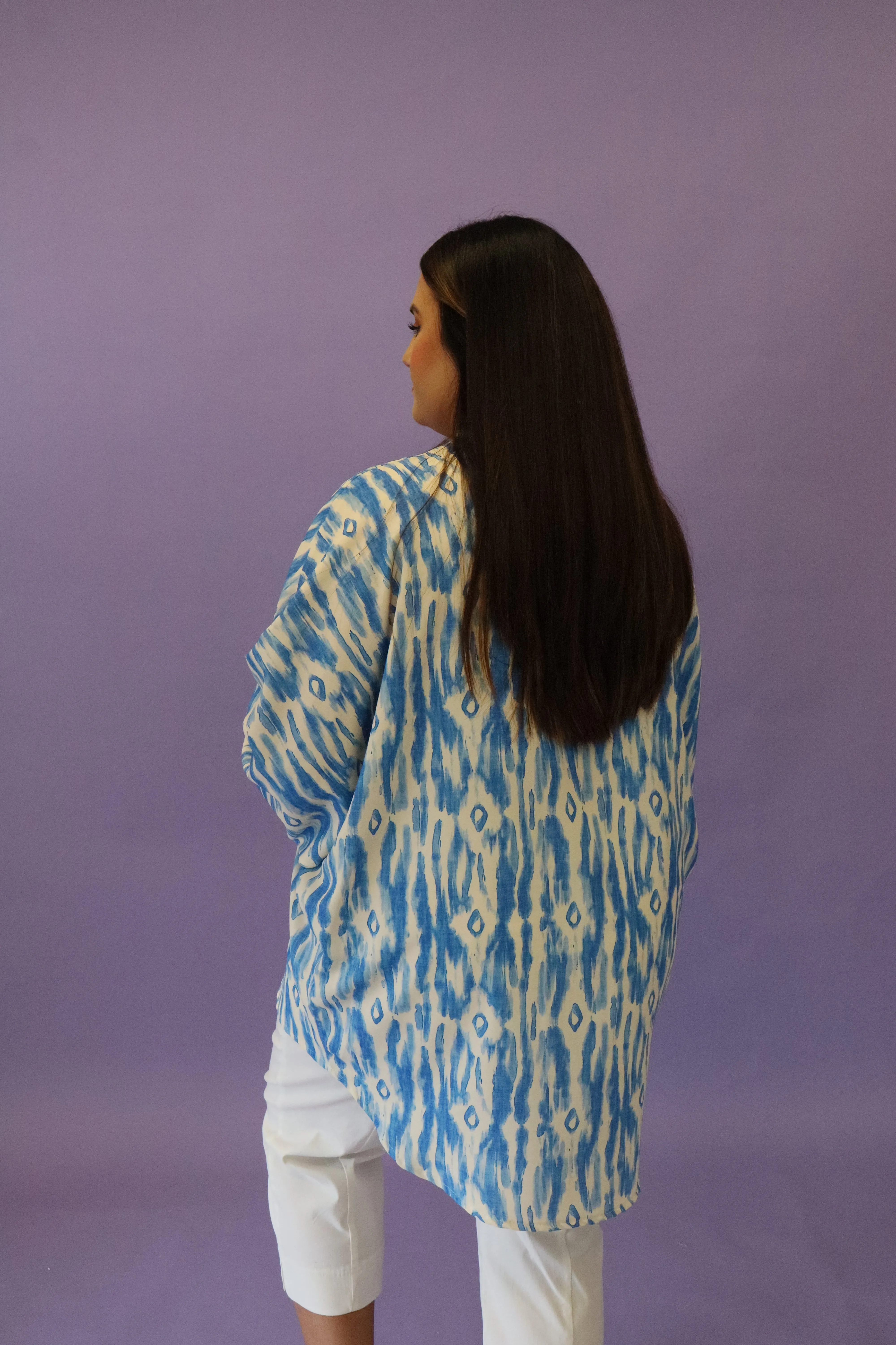 Ayla Print Blouse in Blue