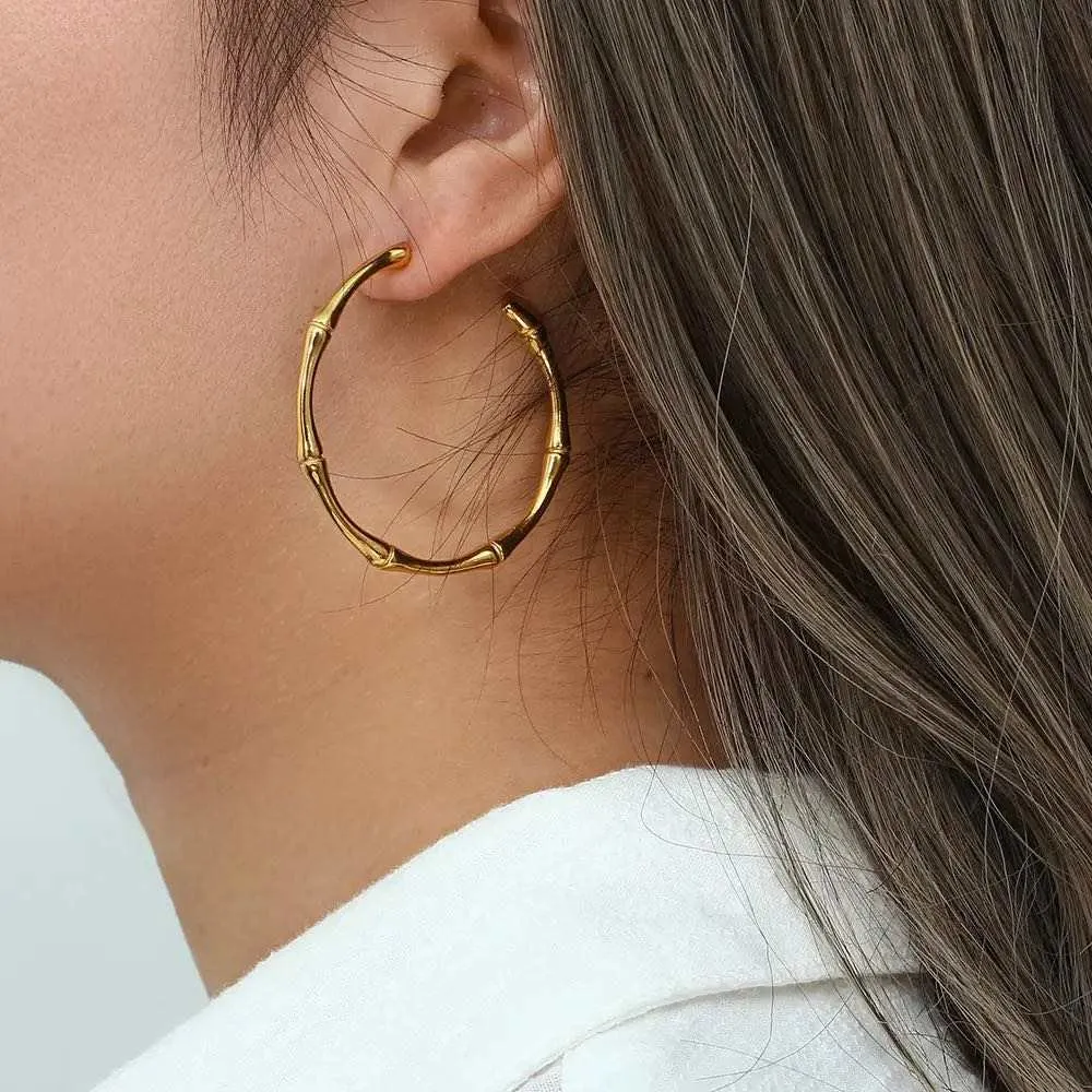 Bamboo Hoop Earrings