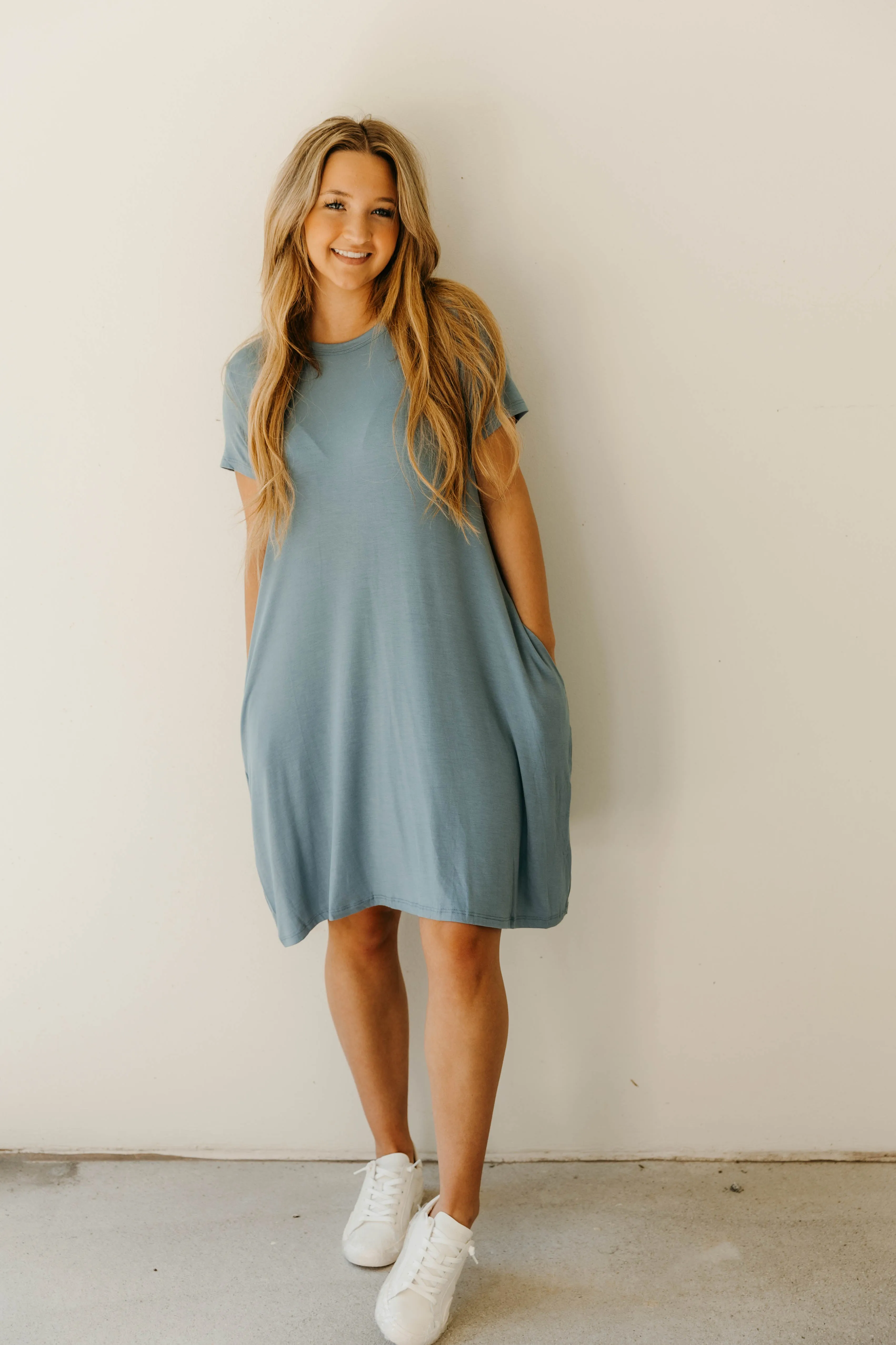 Bamboo Round Neck Tee Dress