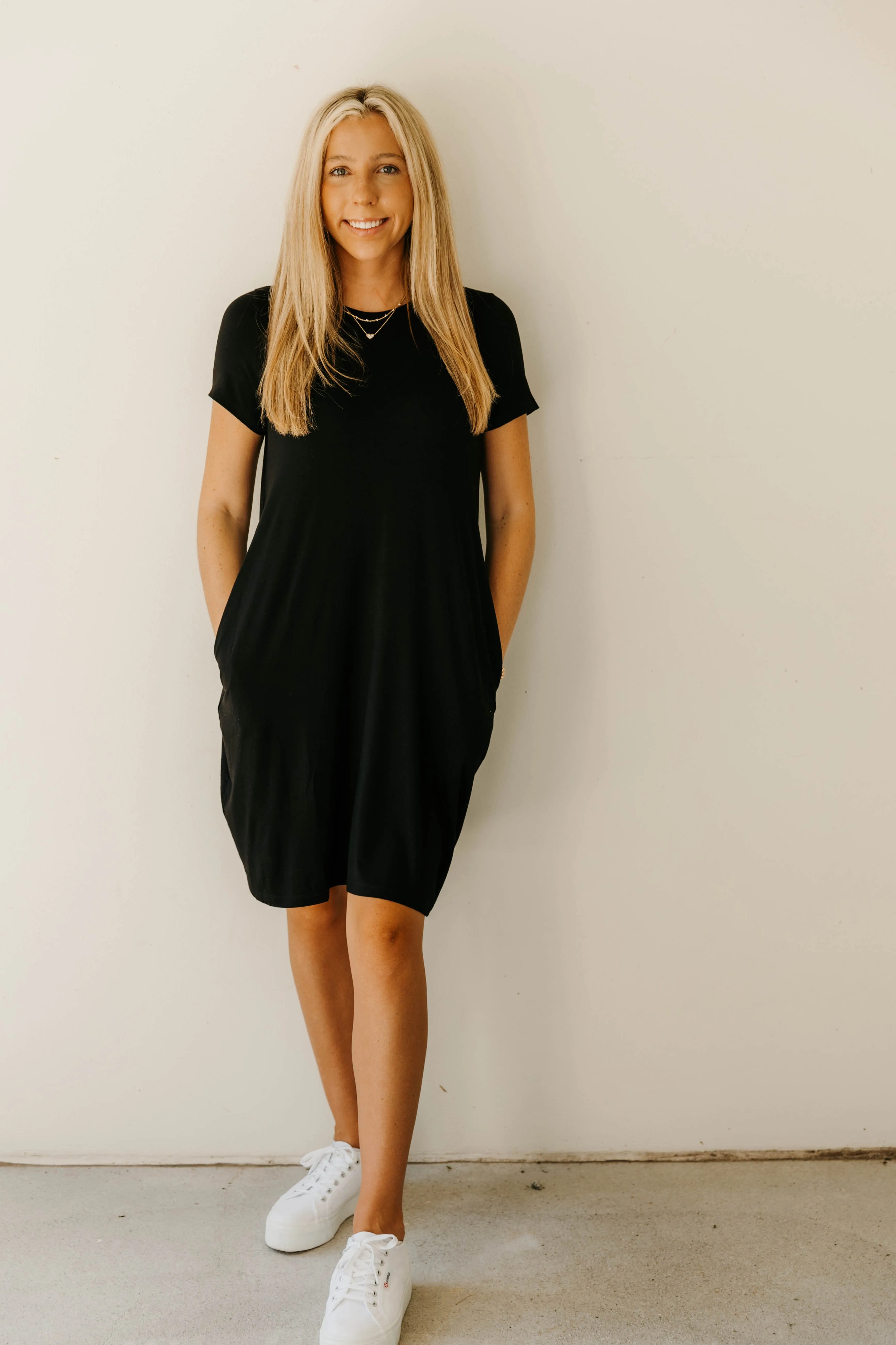 Bamboo Round Neck Tee Dress