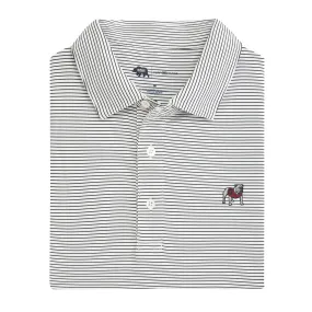 Birdie Stripe Standing Bulldog Polo - White/Black