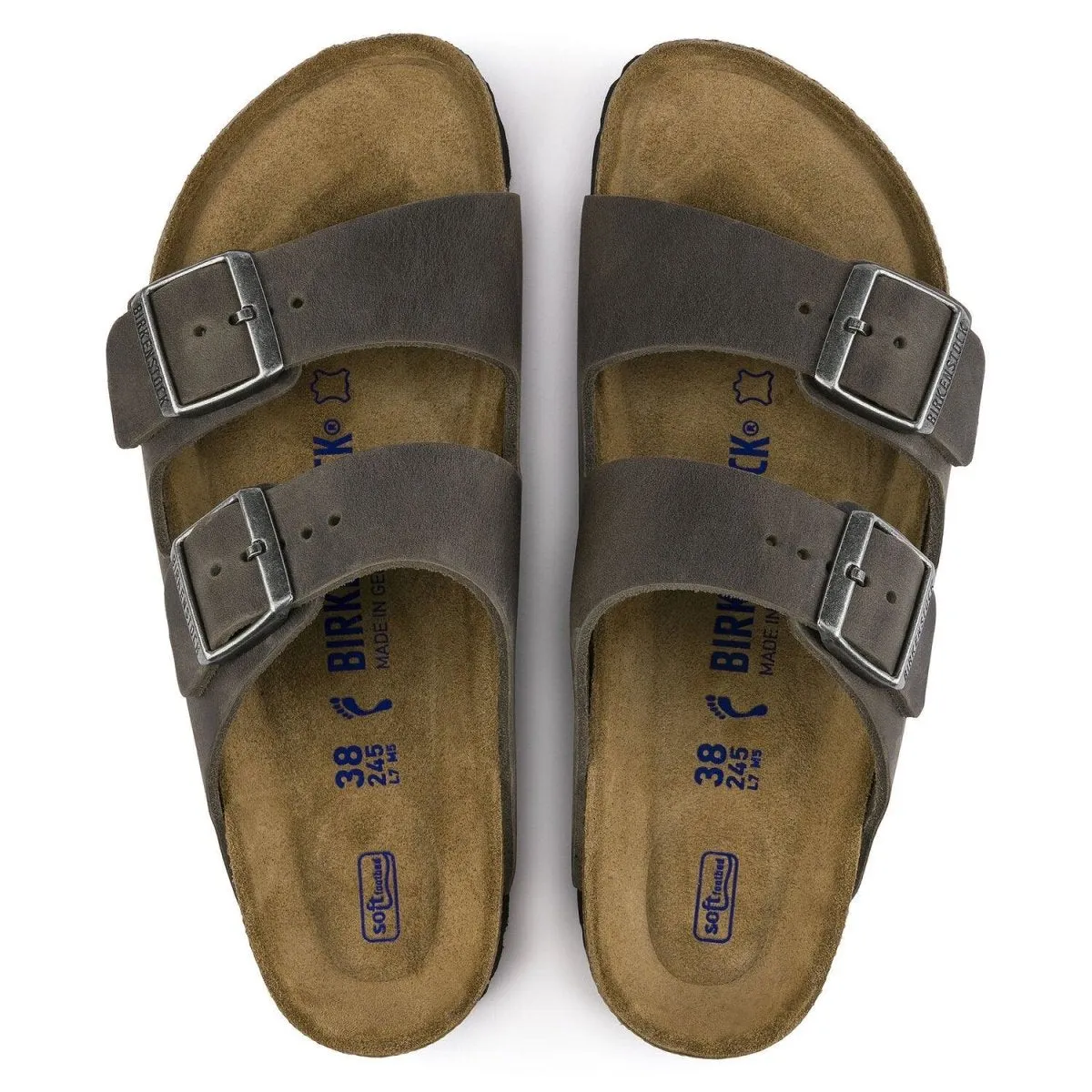 Birkenstock Arizona Soft Footbed - Iron Oiled Leather