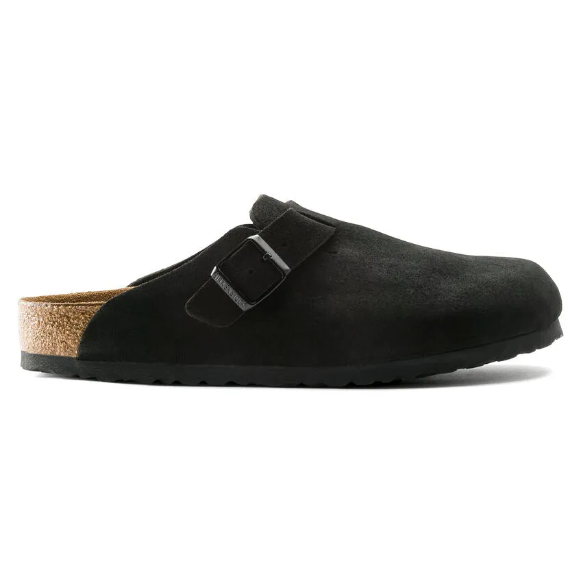 Birkenstock Boston Soft Footbed - Black Suede