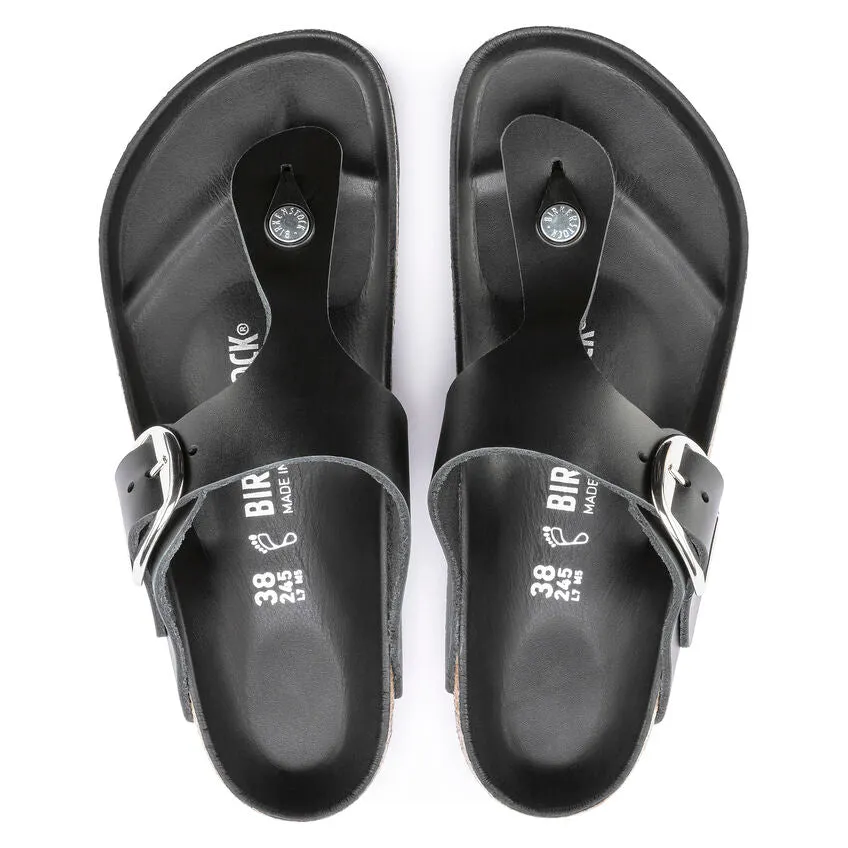 Birkenstock Women's Gizeh Big Buckle - Black Oiled Leather