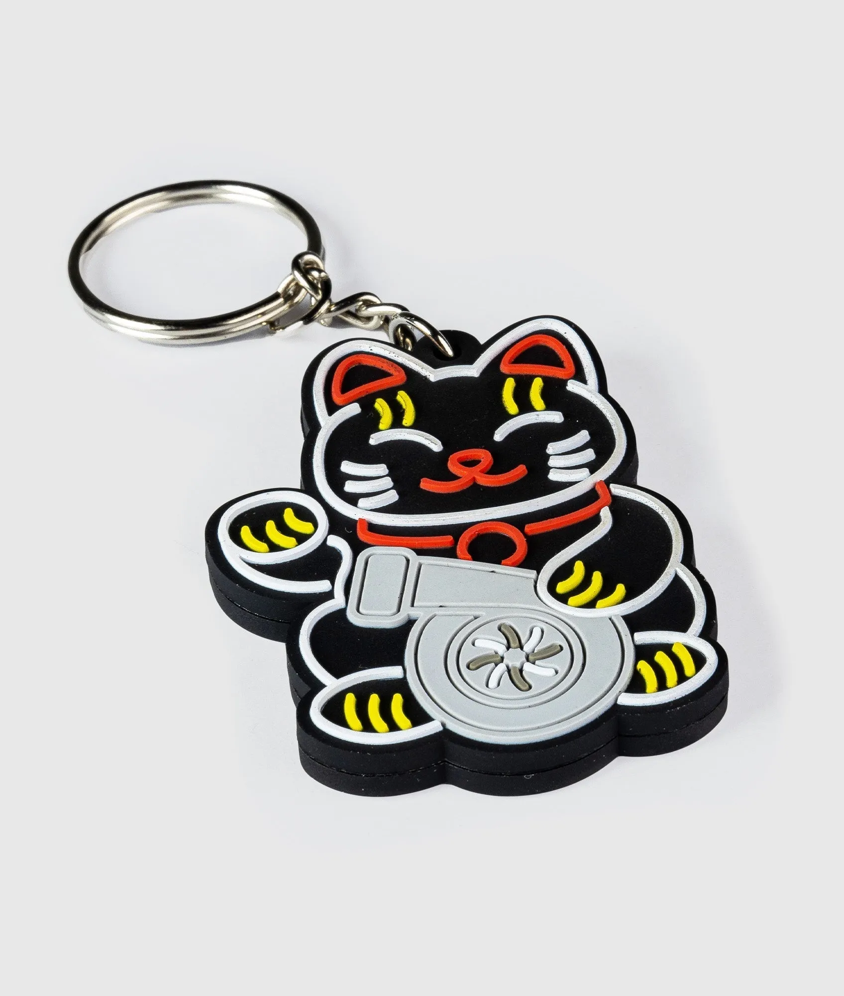 Black Kitty Rubber Key Ring