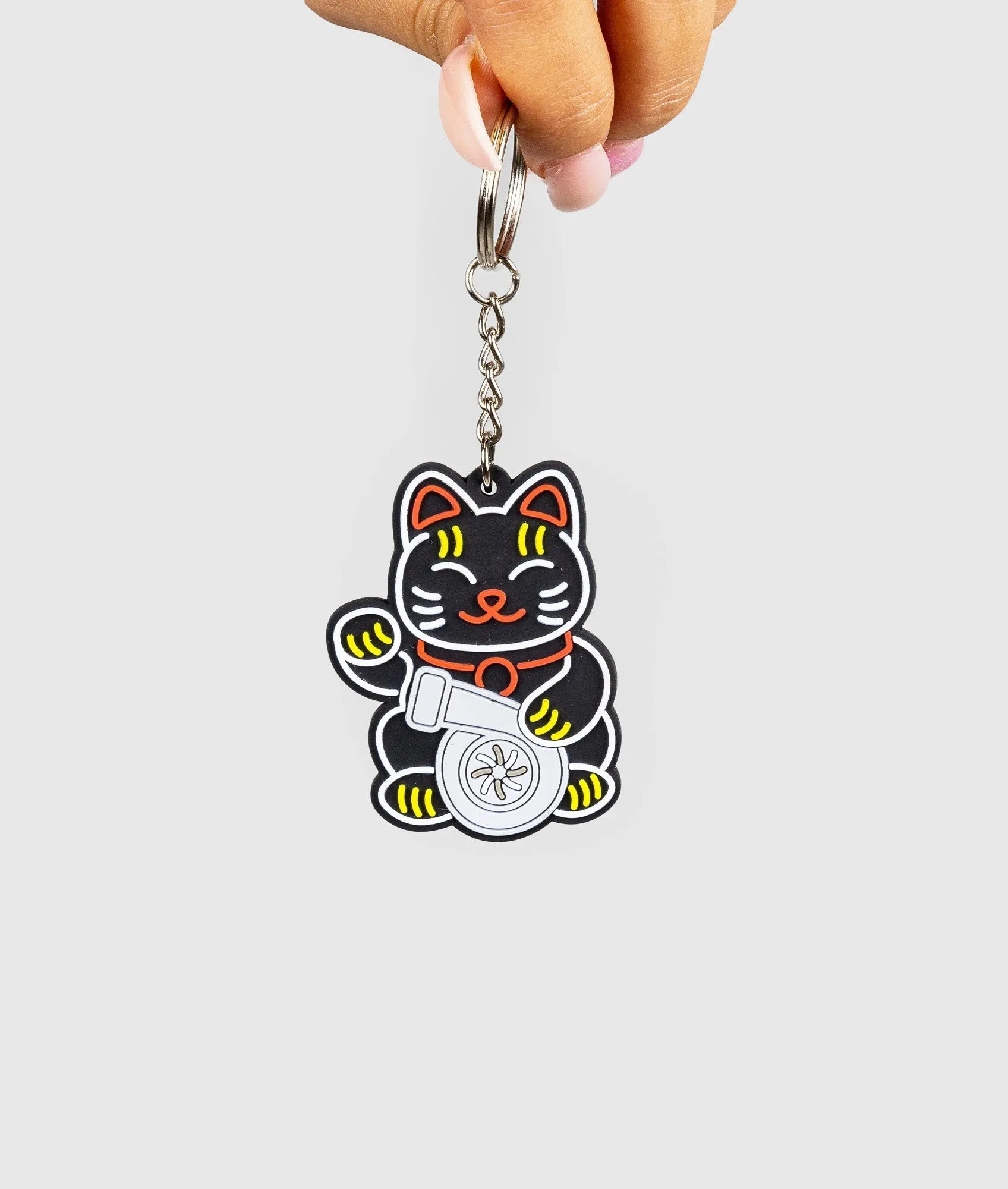 Black Kitty Rubber Key Ring