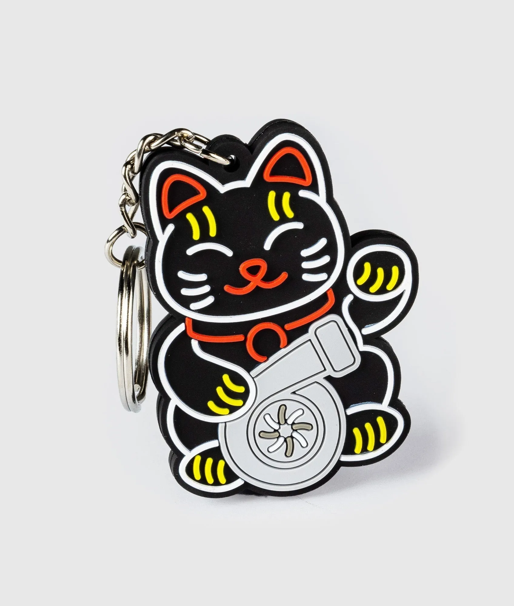 Black Kitty Rubber Key Ring