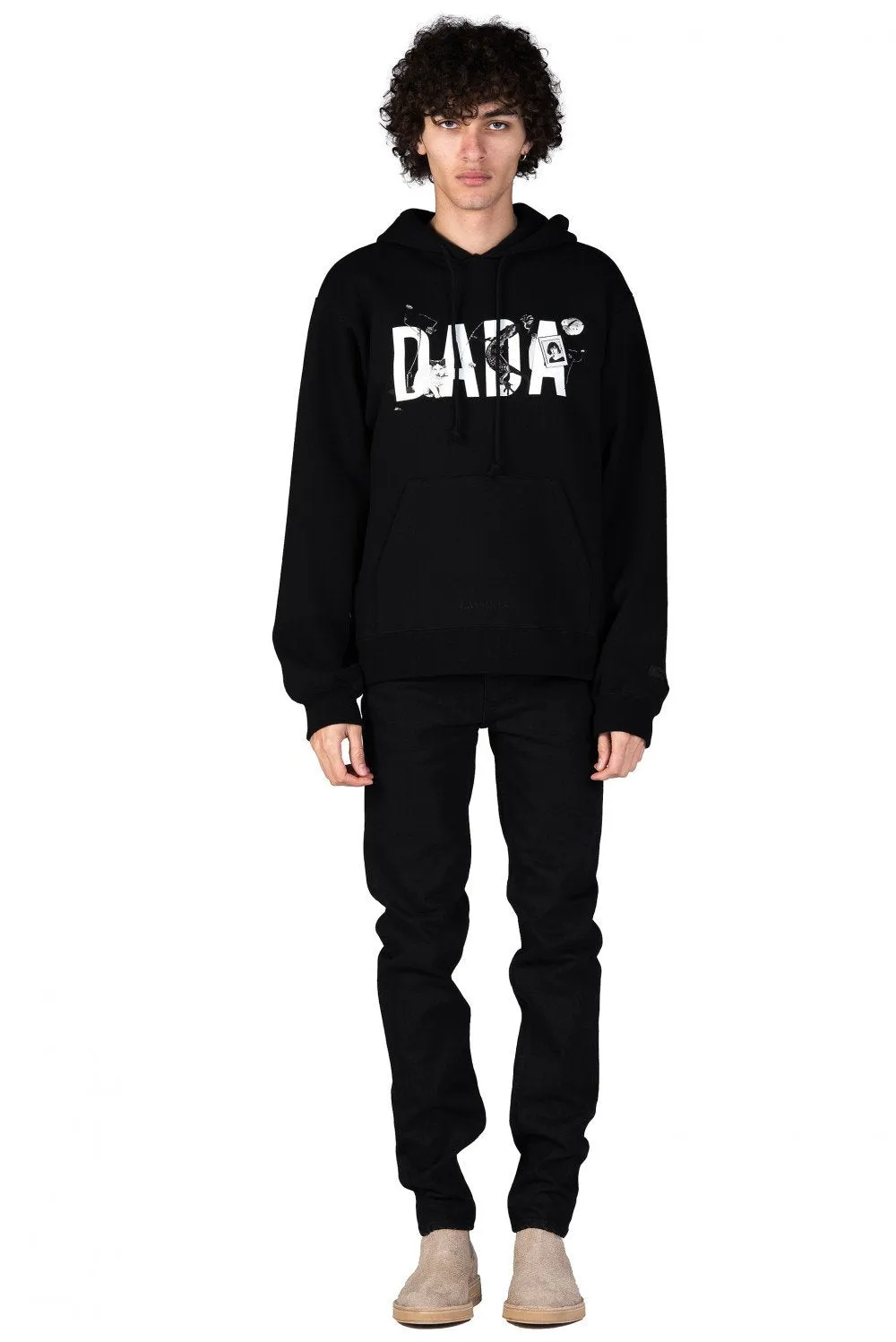 Black Logo Embroidered Hoodie