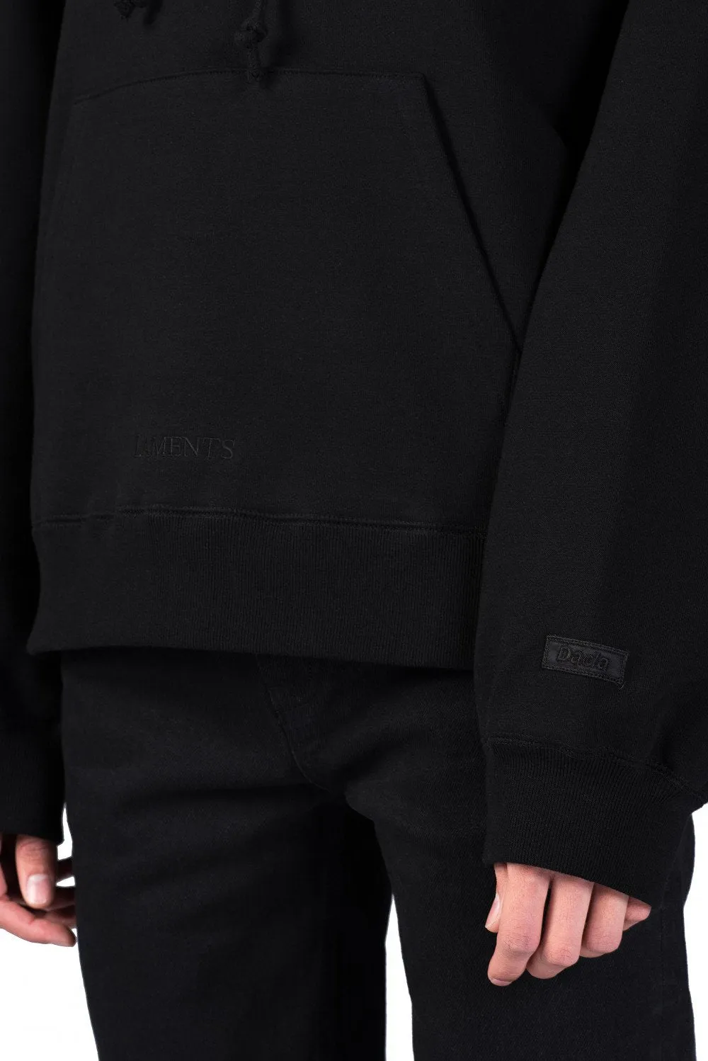 Black Logo Embroidered Hoodie