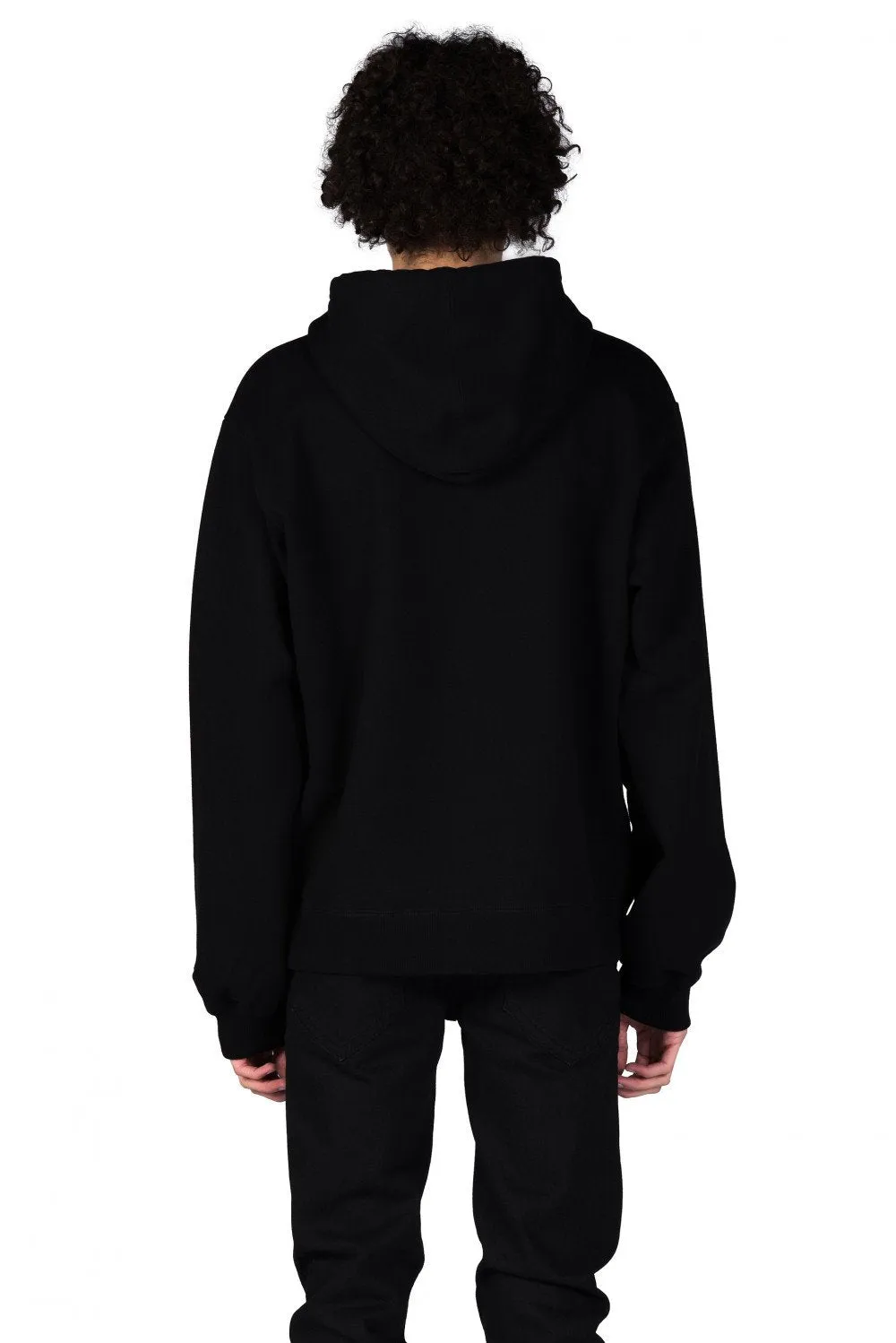 Black Logo Embroidered Hoodie