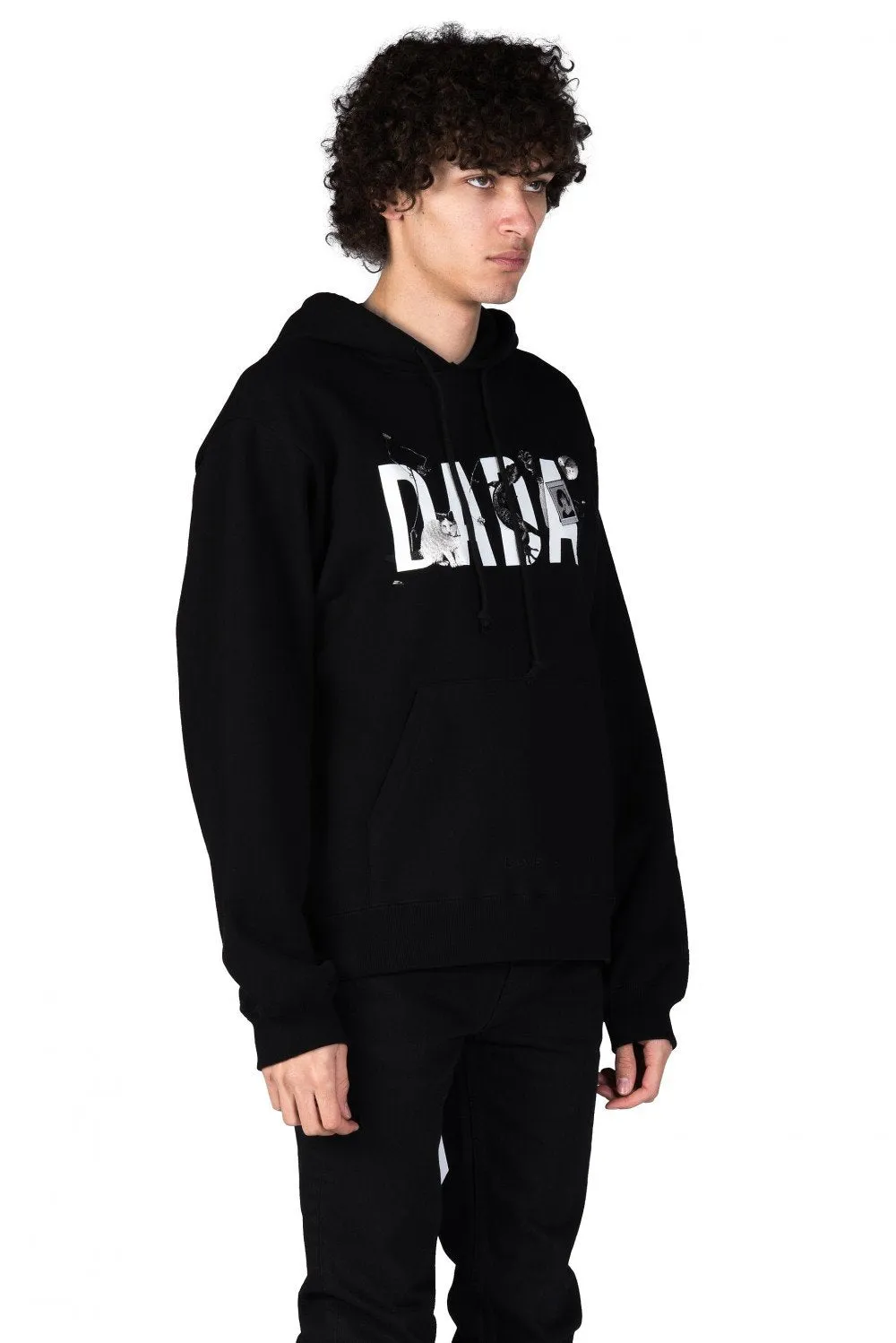 Black Logo Embroidered Hoodie