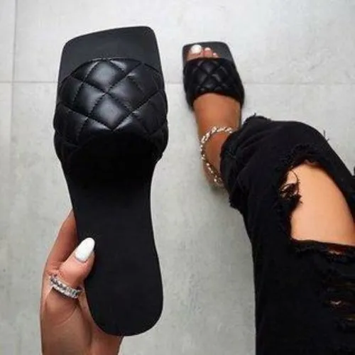 Black Square Toe Elegant Women Fashion Sexy Shoes Female Flat with