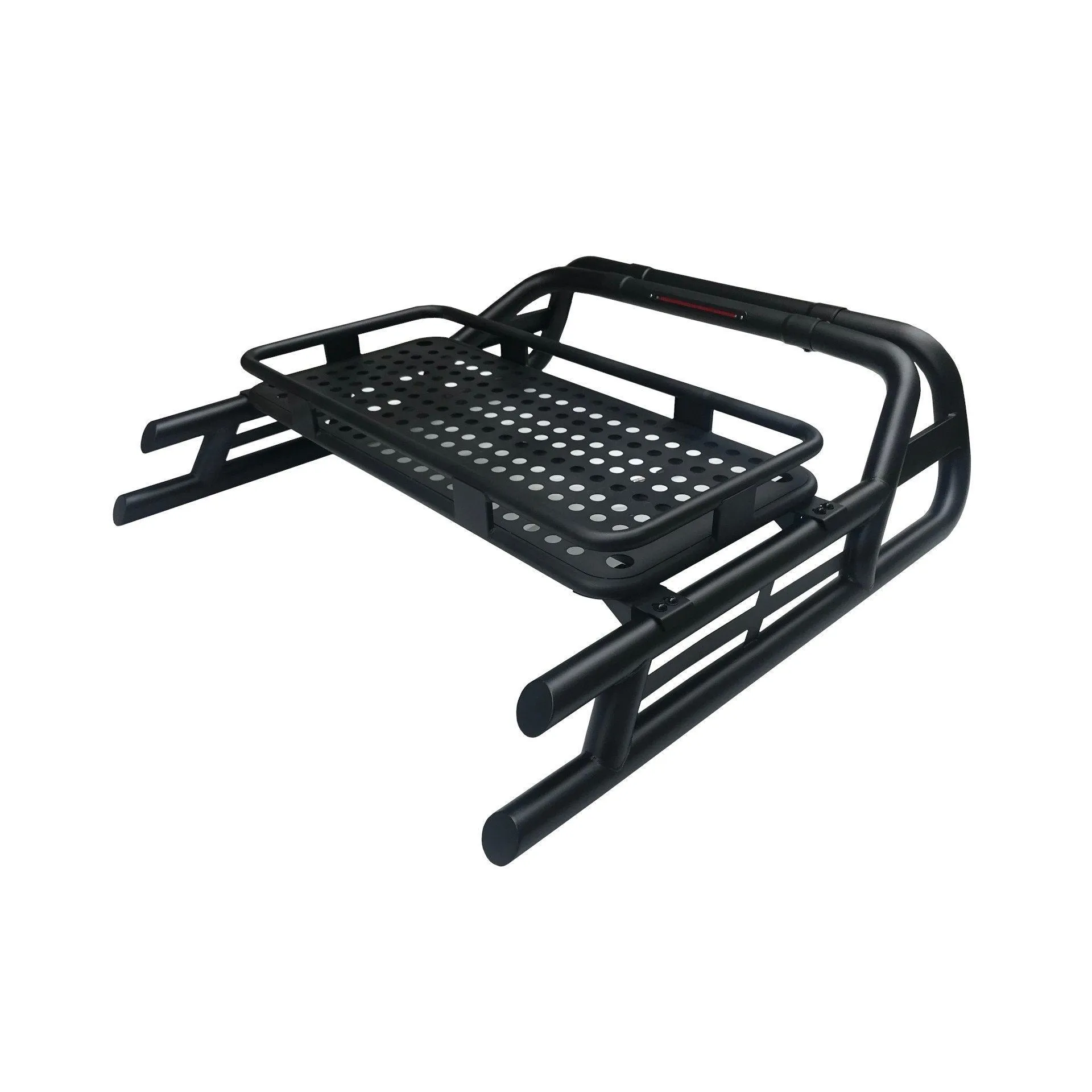 Black SUS201 Long Arm Roll Bar with Cargo Basket Rack for Ford Ranger 2006-2012