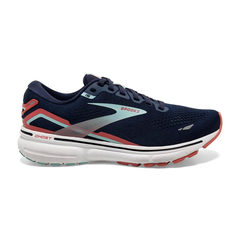 Brooks Ghost 15 (Womens) - Peacoat/Canal Blue/Rose