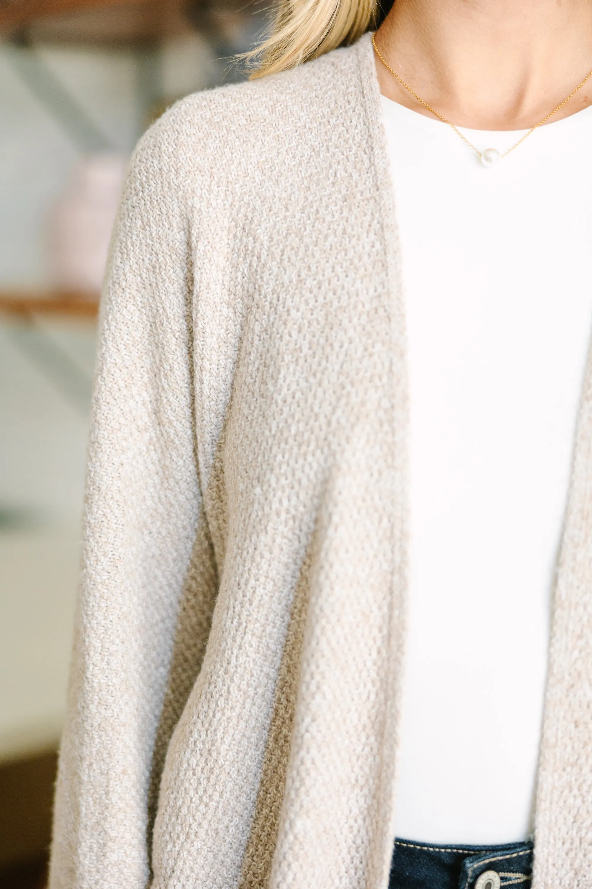 Call On Me Light Taupe Cardigan