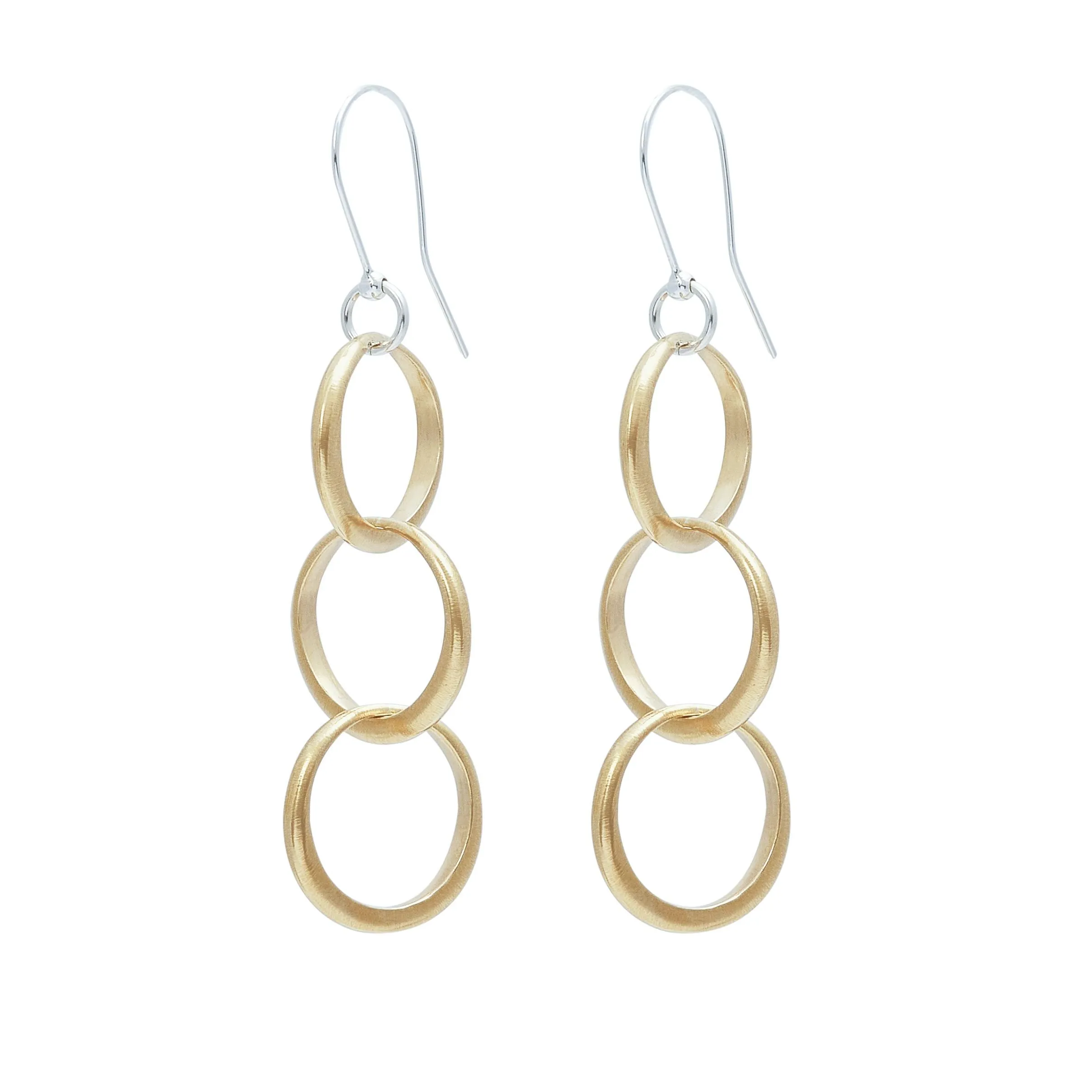 Cascading Eclipse  Earrings - Yellow Bronze