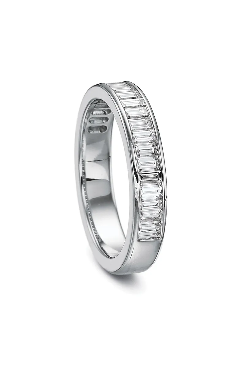 Channel Set 1.00 Baguette Diamond Band Platinum